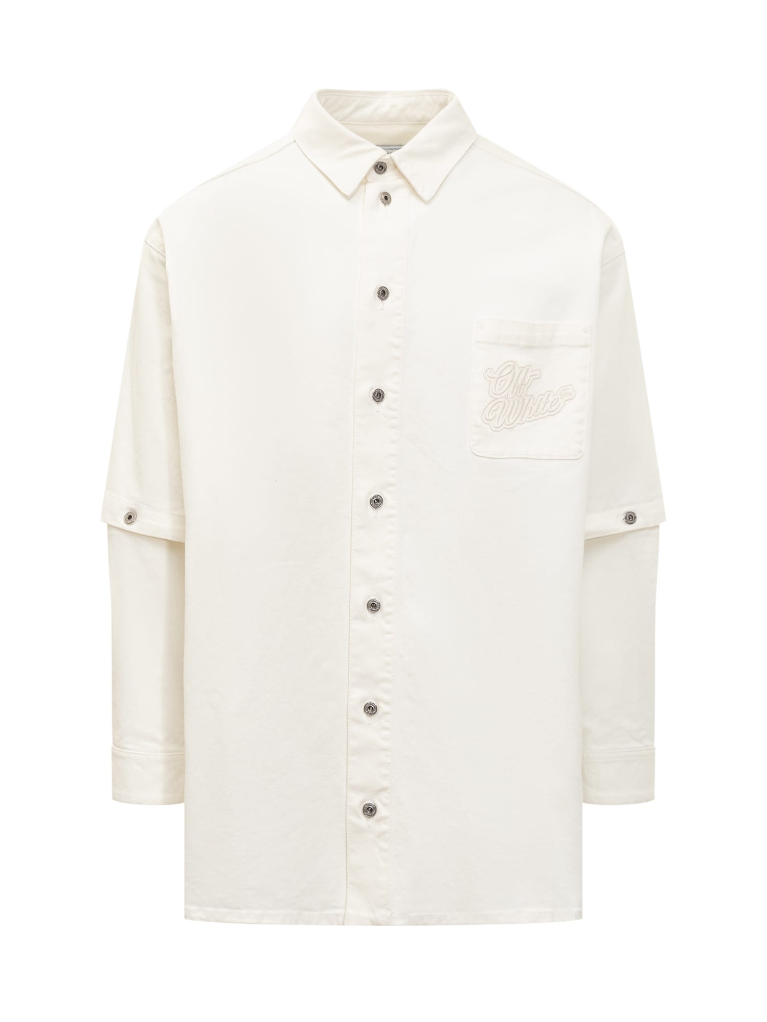 Shop Off-white Shirt With Logo In Raw White