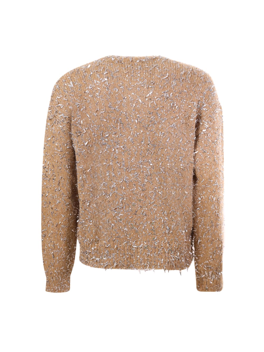 Shop Msgm Crew-neck Sweater  In Beige