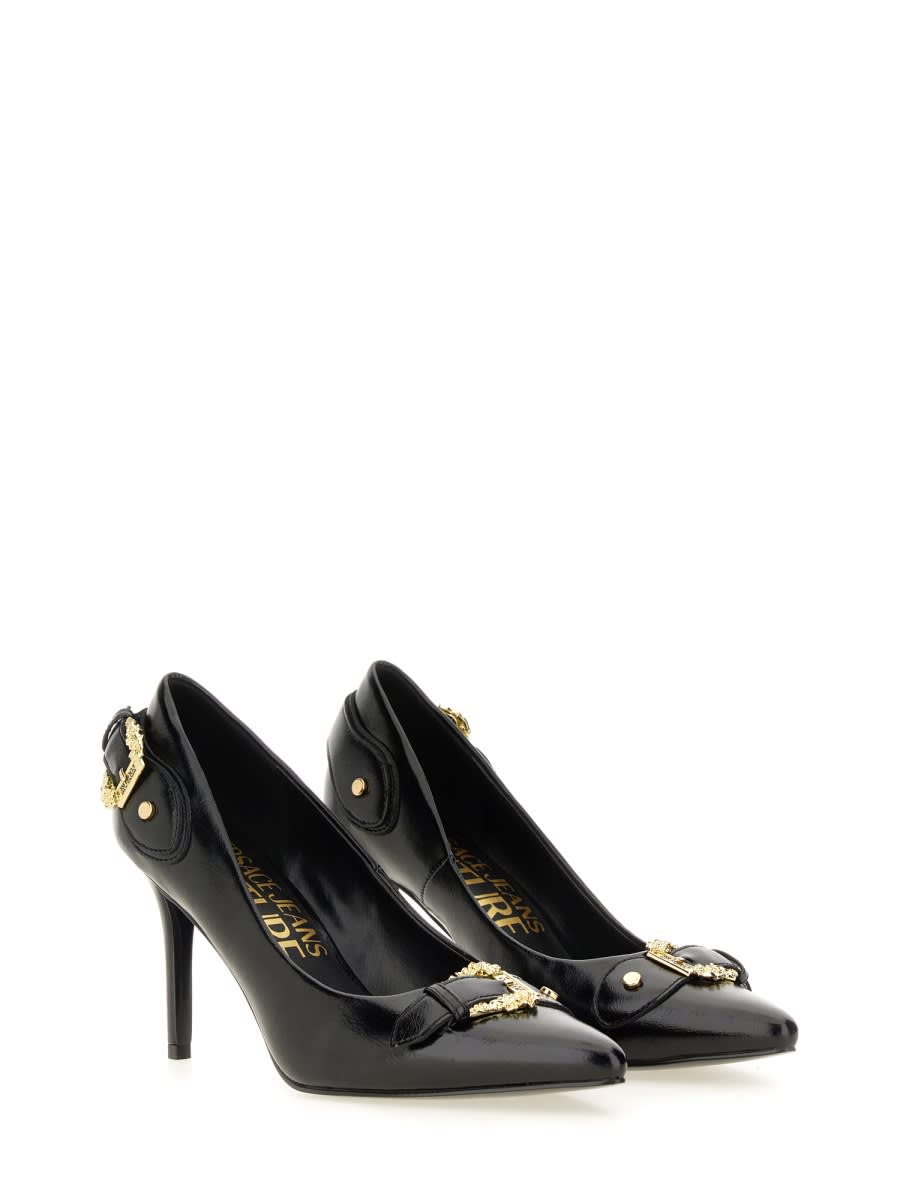 Shop Versace Jeans Couture Scarlett Baroque Pumps In Black