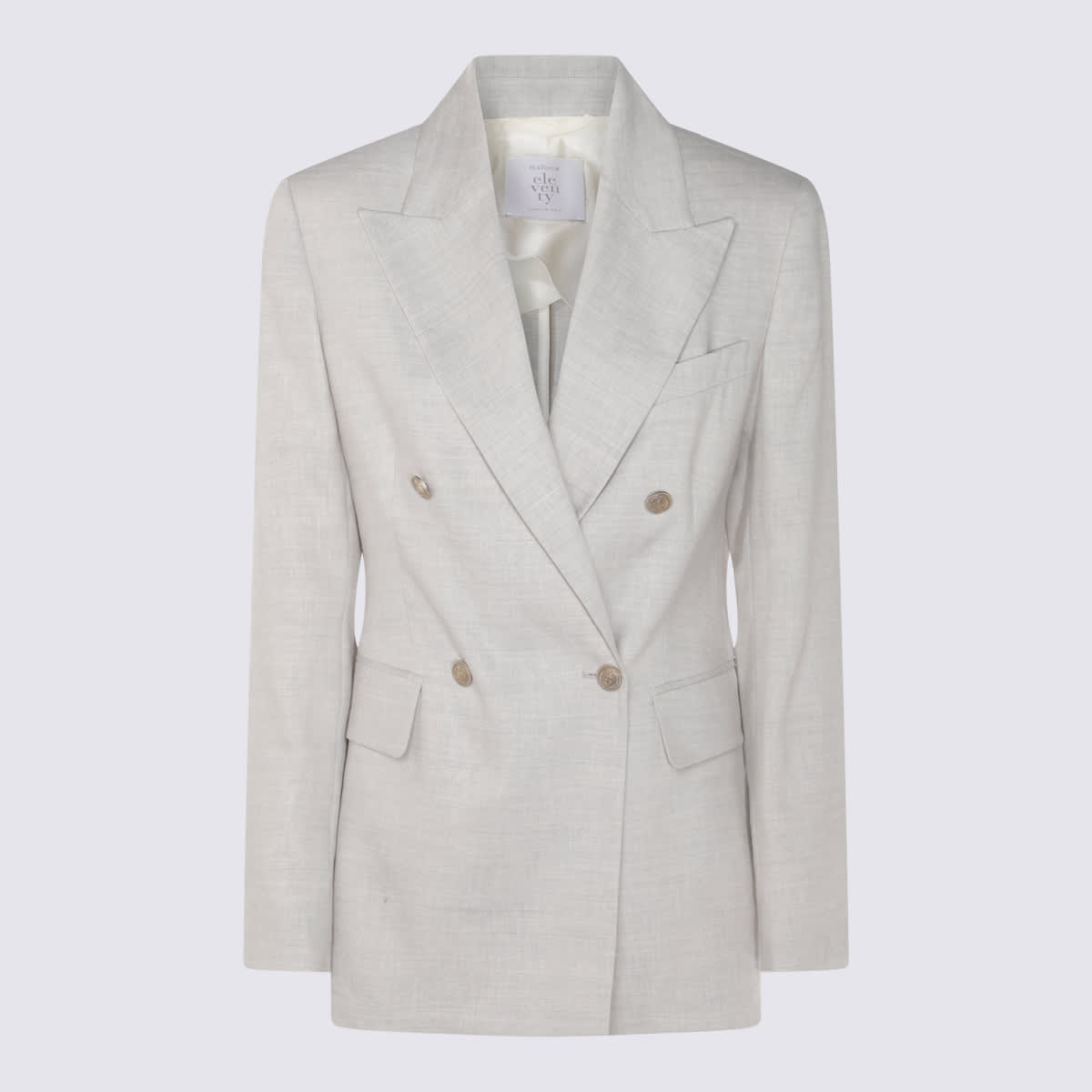 Eleventy White Linen Blazer