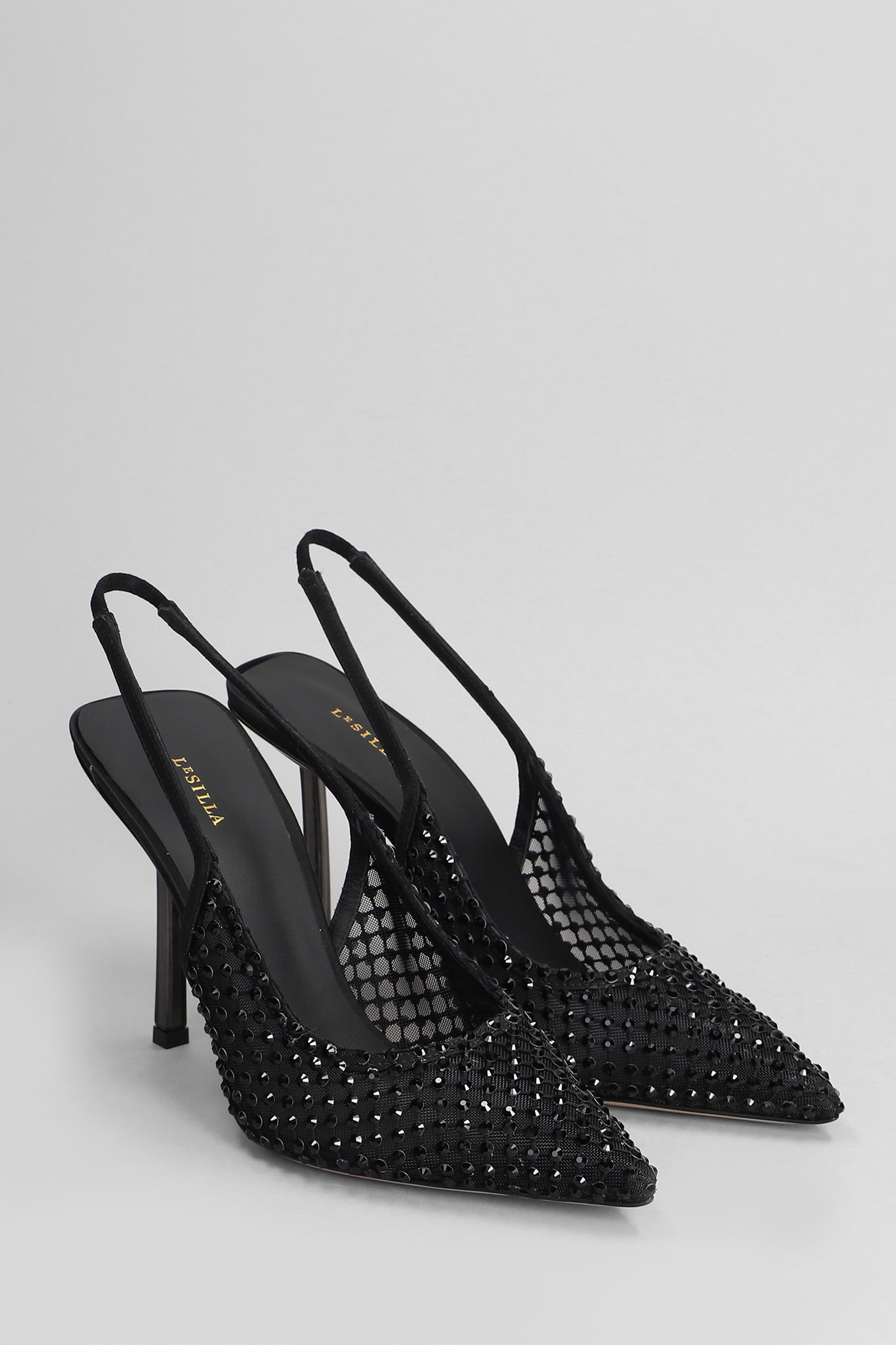 Shop Le Silla Gilda Pumps In Black Satin