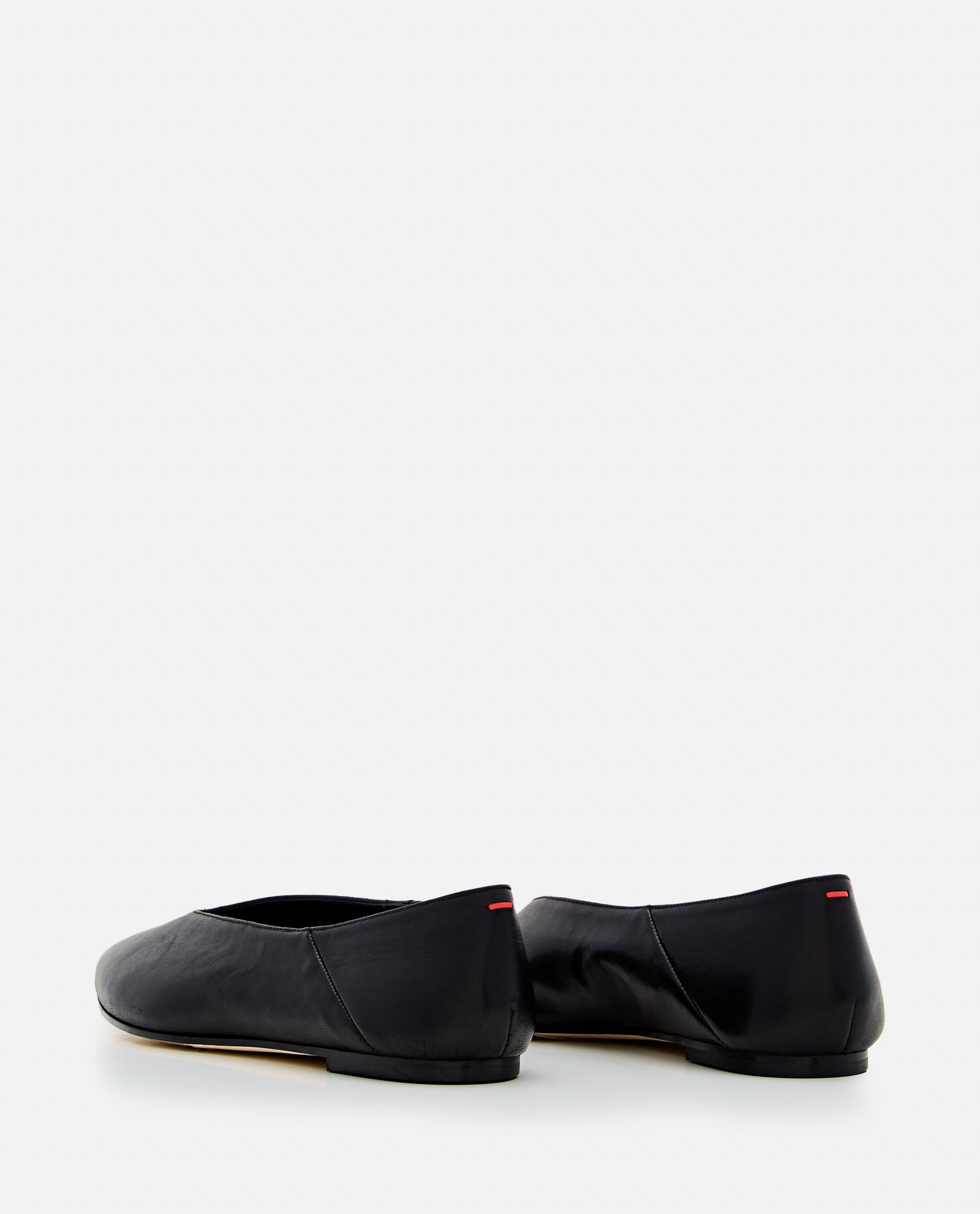 Shop Aeyde Black Moa Leather Ballerinas