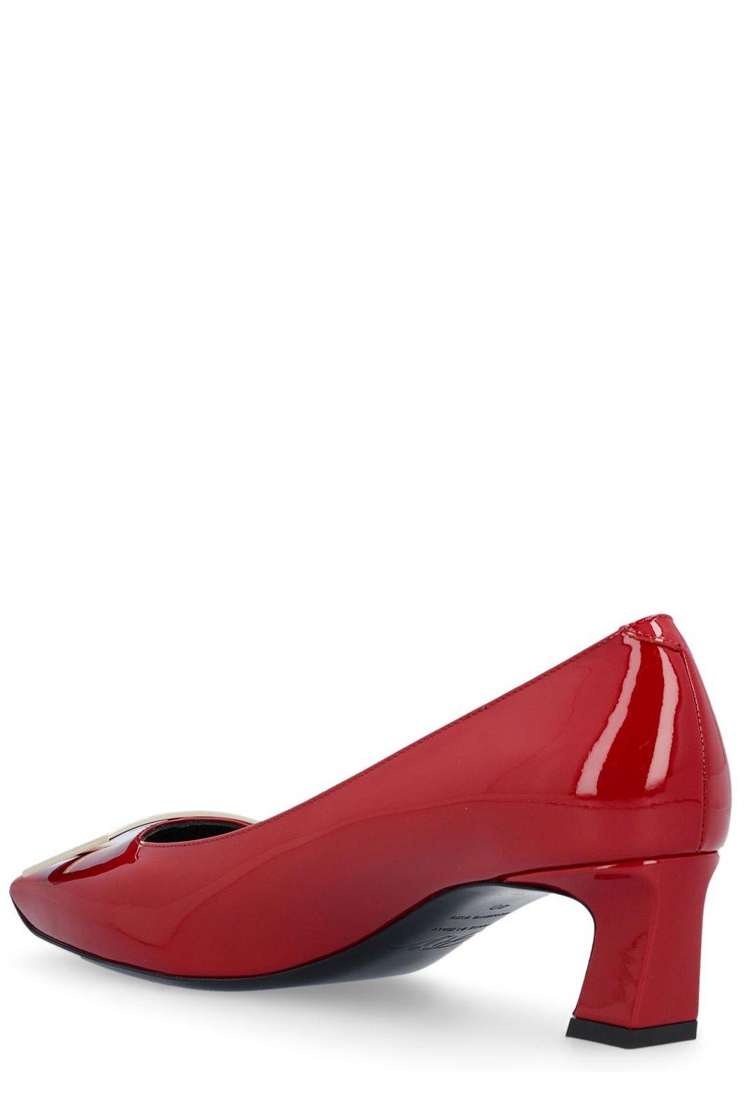 Shop Roger Vivier Trompette Buckle Pumps In Red