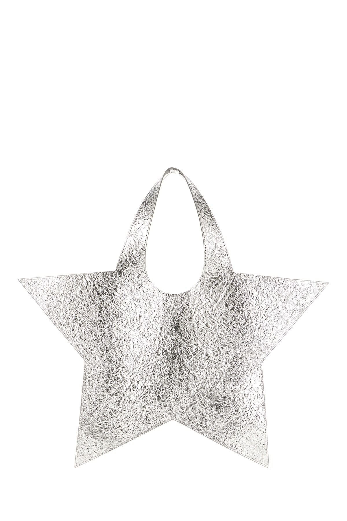 Shop Coperni Silver Leather Star Shoulder Bag