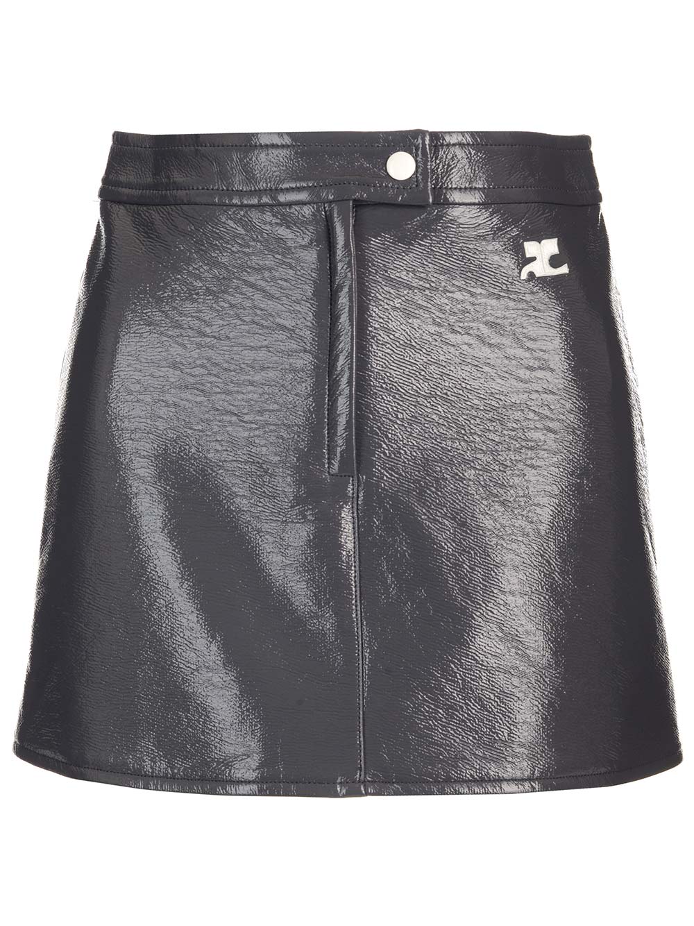 Shop Courrèges Steel Gray Mini Skirt In Steel Grey