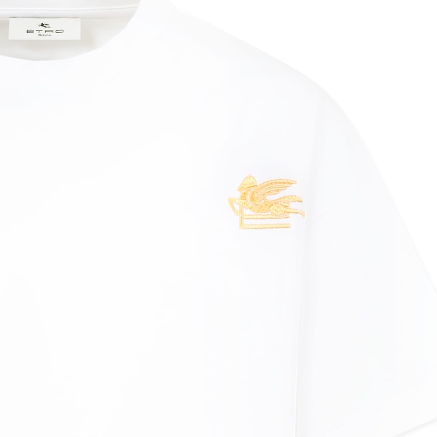 Etro Logo-embroidered T-shirt In White