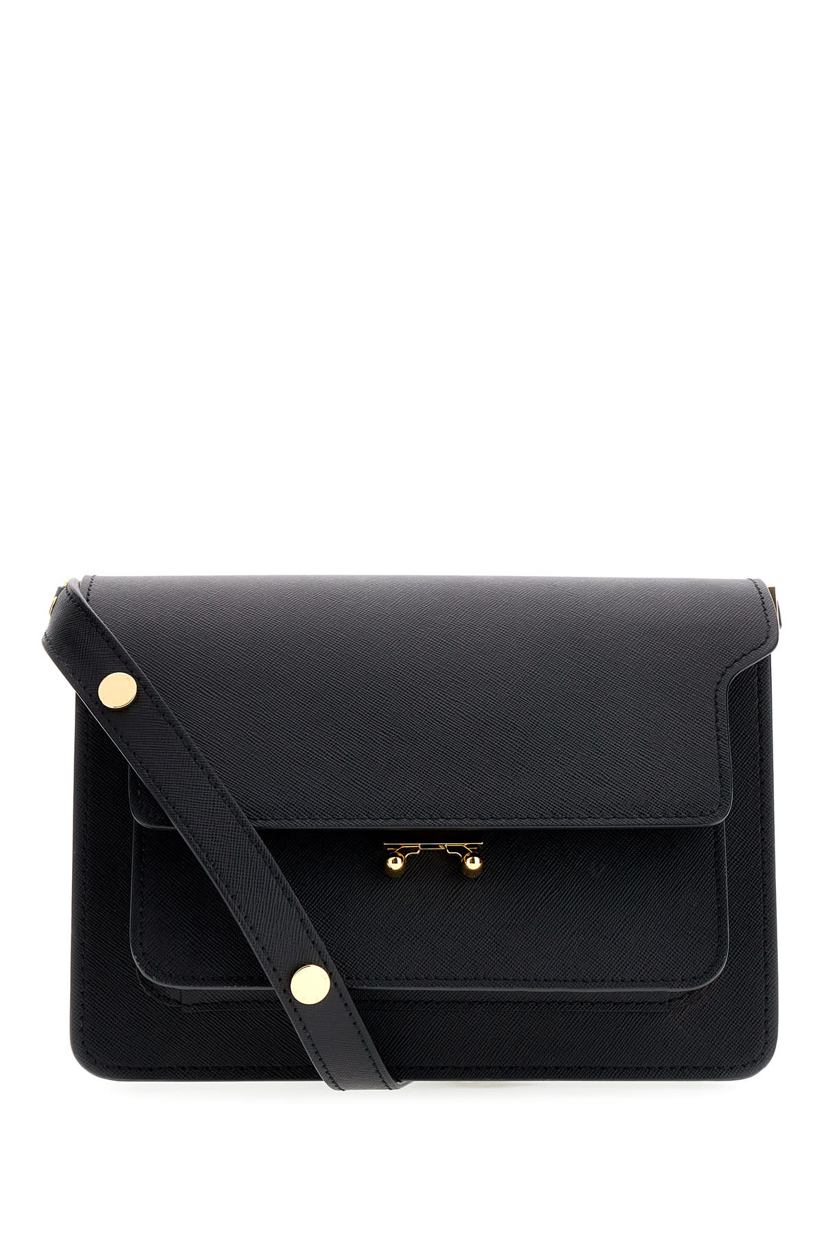 Marni Black Leather Trunk Crossbody Bag