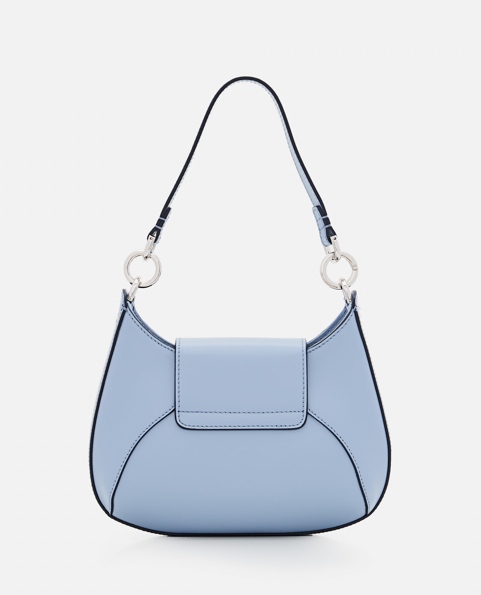 Shop Hogan Mini H Plexi Leather Hobo Bag In Clear Blue