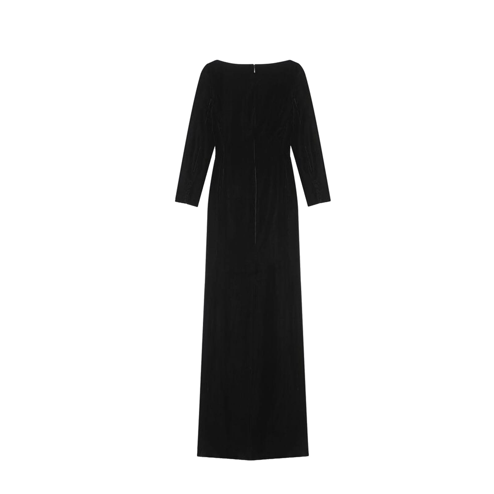 Saint Laurent Velvet Long Dress Women In Black