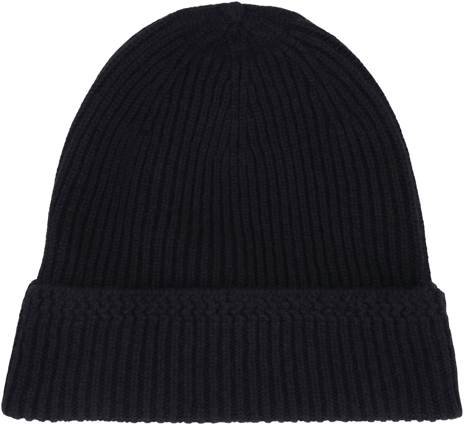 Tom Ford Mens Black Logo-patch Ribbed Cashmere-knit Beanie Hat In Black