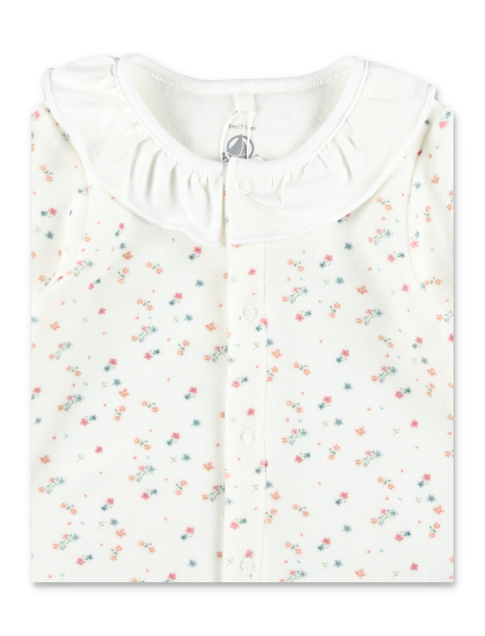 Petit Bateau Floral Print All-in-one In White