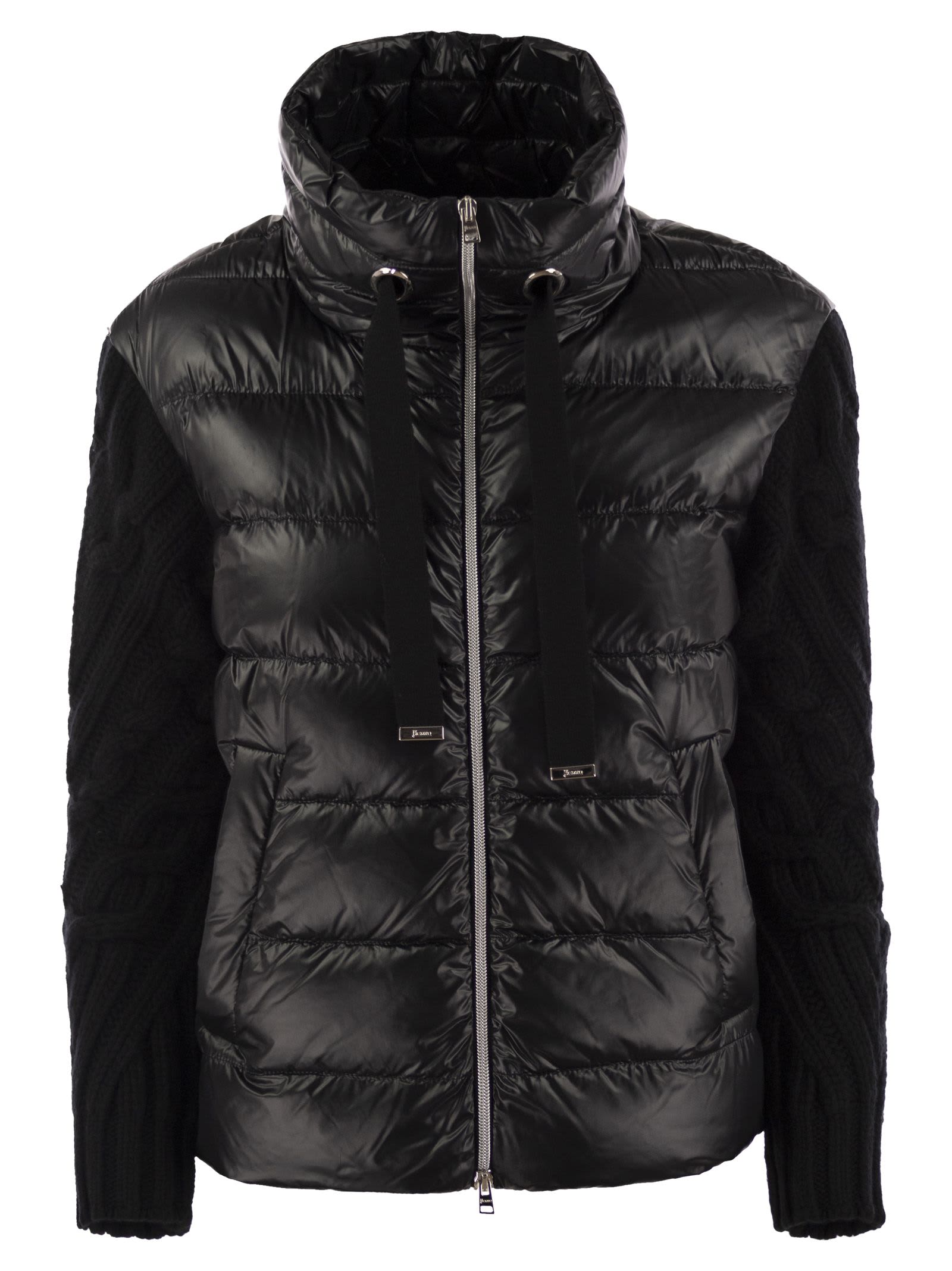 Shop Herno Ultralight Nylon And Wool Jacket  In Black