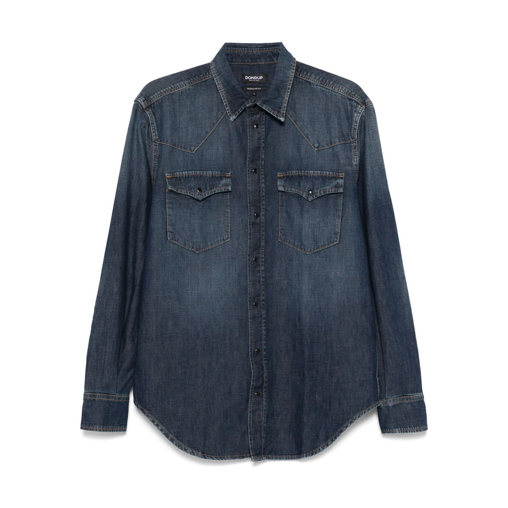 Dondup Cotton Shirts In Blue
