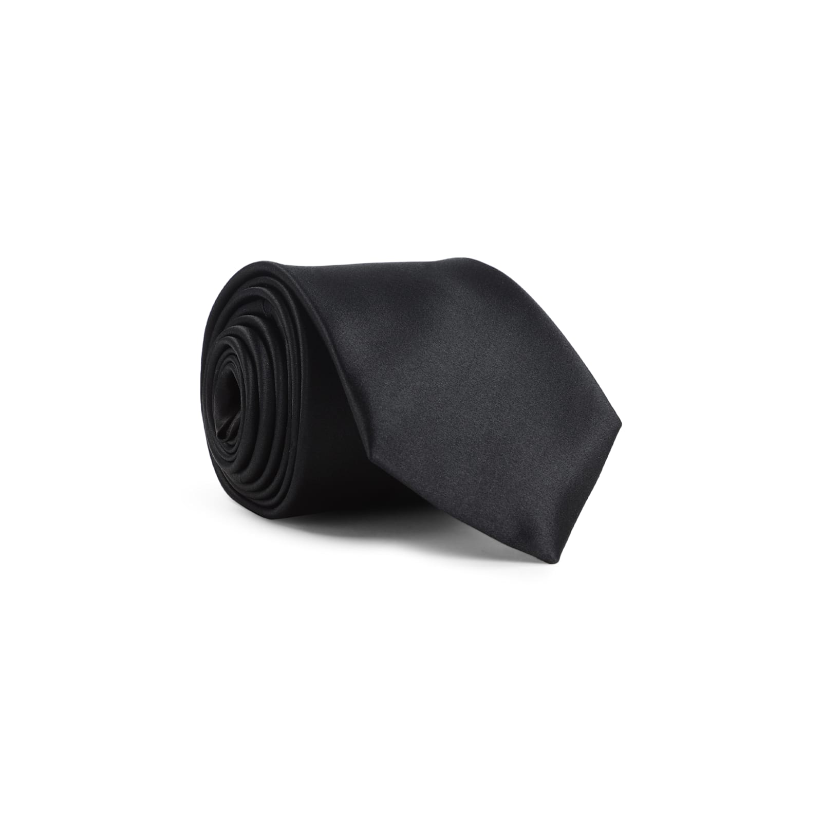 Saint Laurent Satin Tie Loop Back Silk Finish In Black