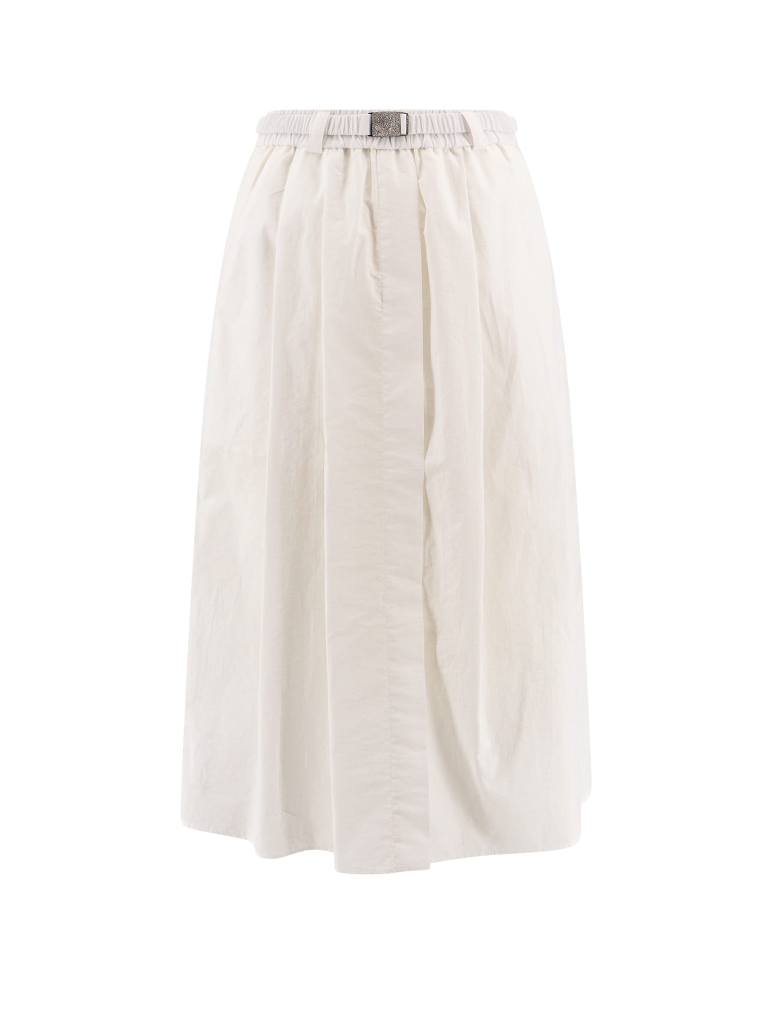 Cotton Blend Midi Skirt