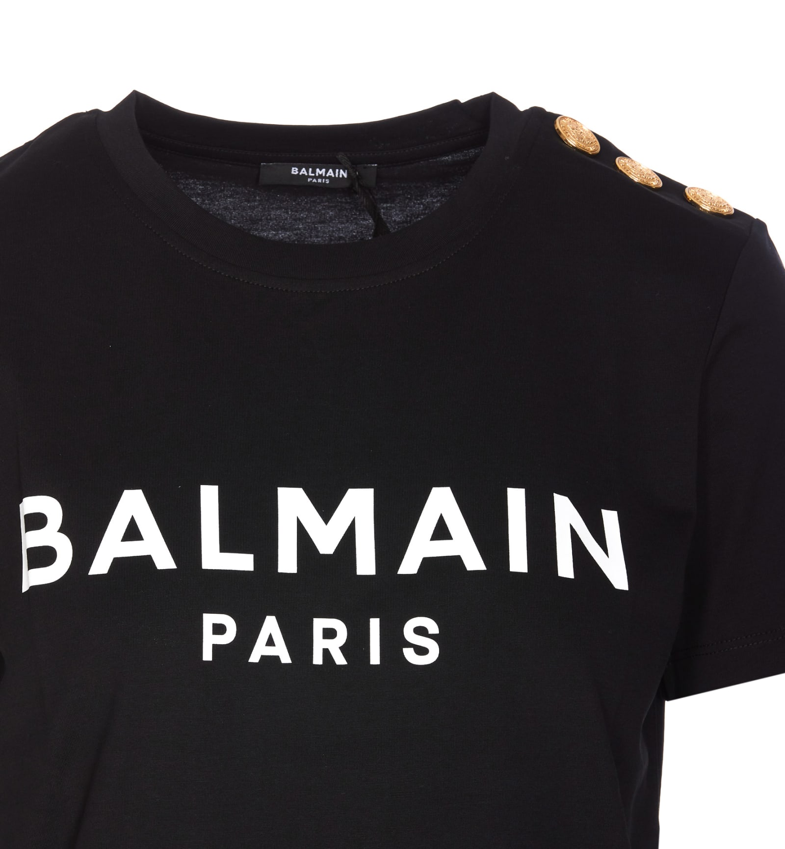 Shop Balmain Ecosustainable Logo T-shirt In Black