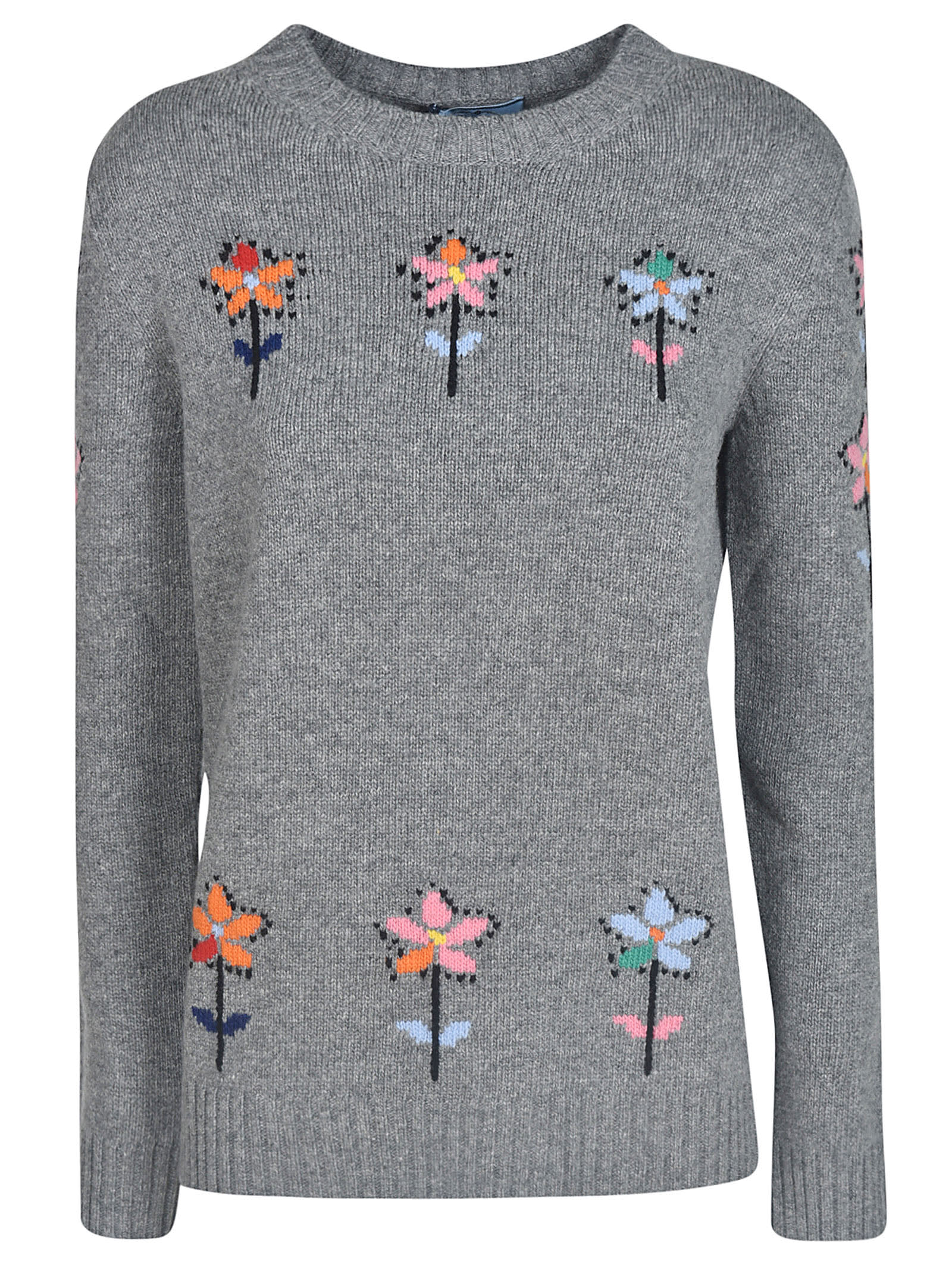 PRADA FLORAL EMBROIDERED SWEATER,11214373