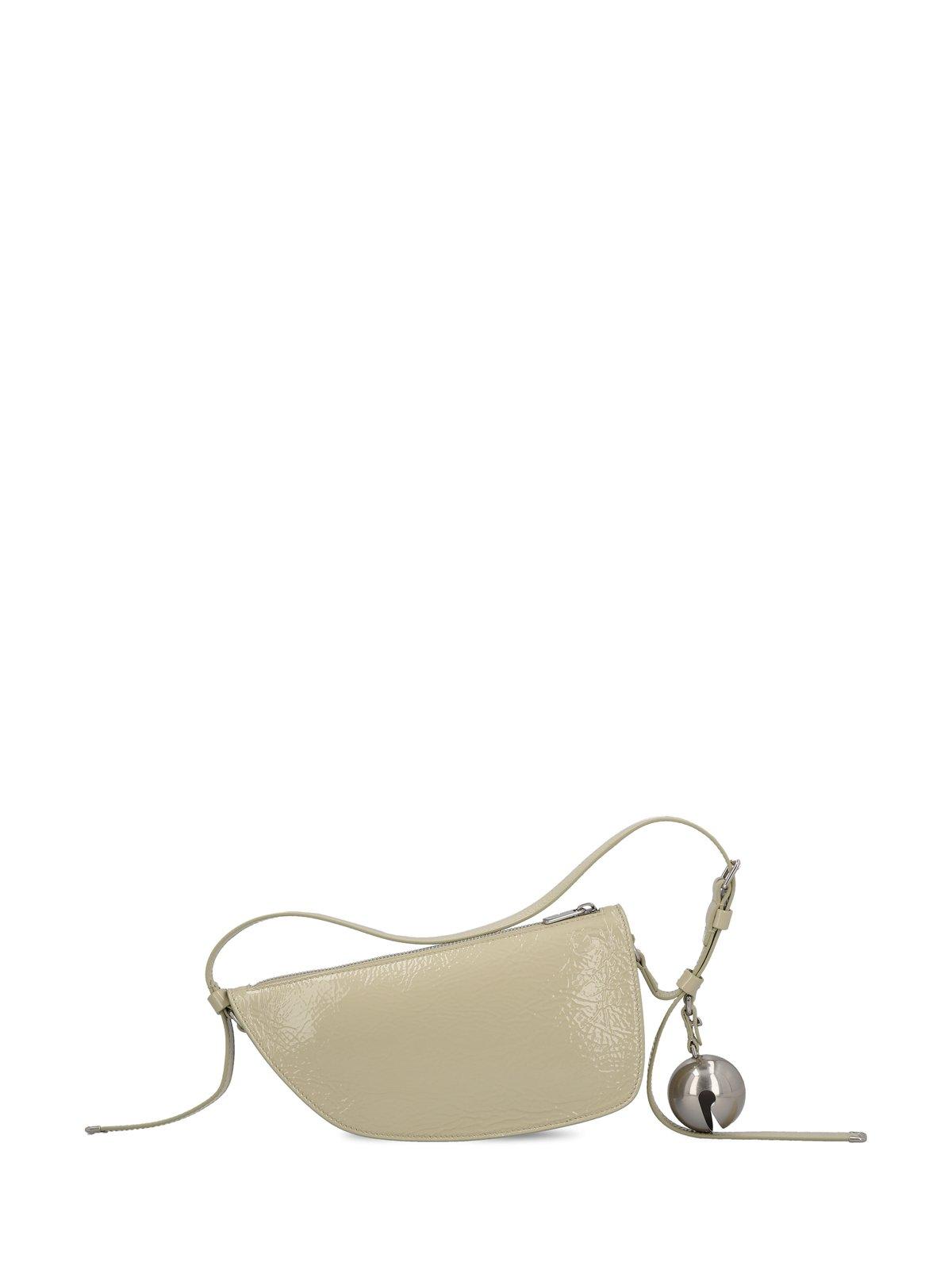 Burberry Light Green Shield Mini Shoulder Bag In Neutrals
