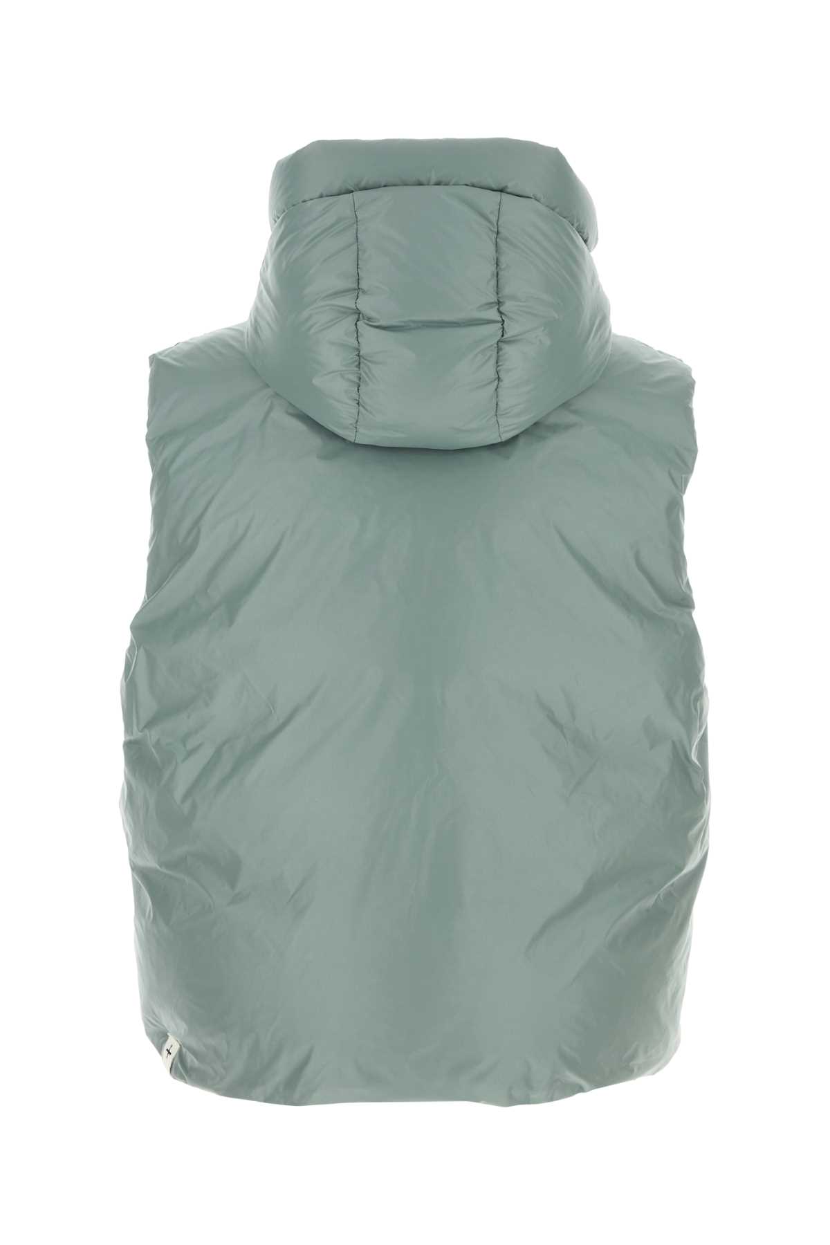 Jil Sander Hooded Sleeveless Down Jacket Drawstring Detail In Gray