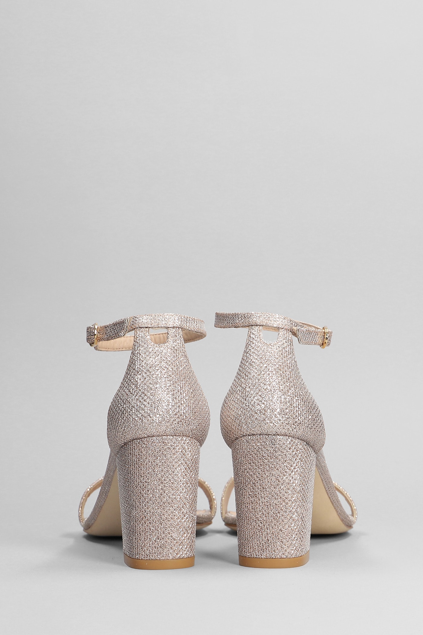 Shop Stuart Weitzman Nudistcurve 75 Sandals In Bronze Glitter