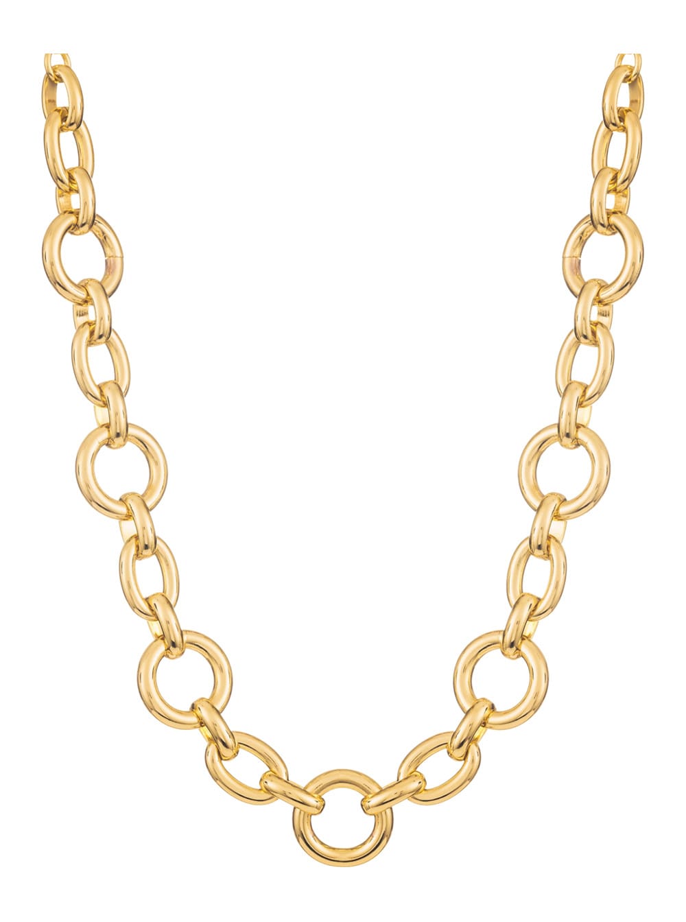 charlotte Metallic Necklace With Chain-link Design In Gold Plated Bronze Woman