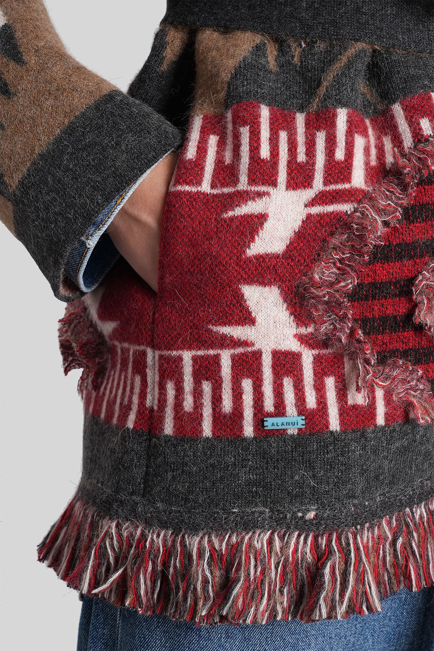 Alanui Cardigan In Multicolor Wool In Multi