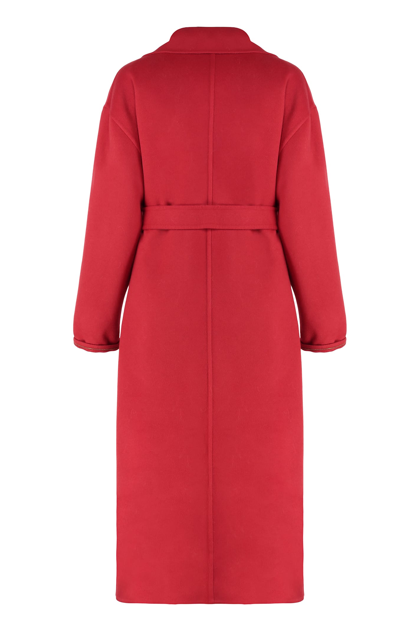 Fabiana Filippi Coat In Double Wool And Cashmere In Red