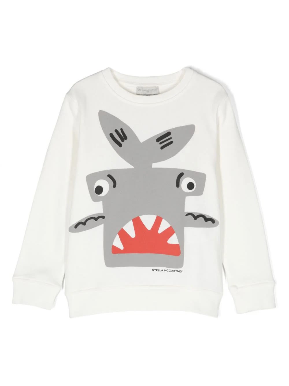Stella Mccartney Kids' Ivory Sweatshirt With Shark Motif In White