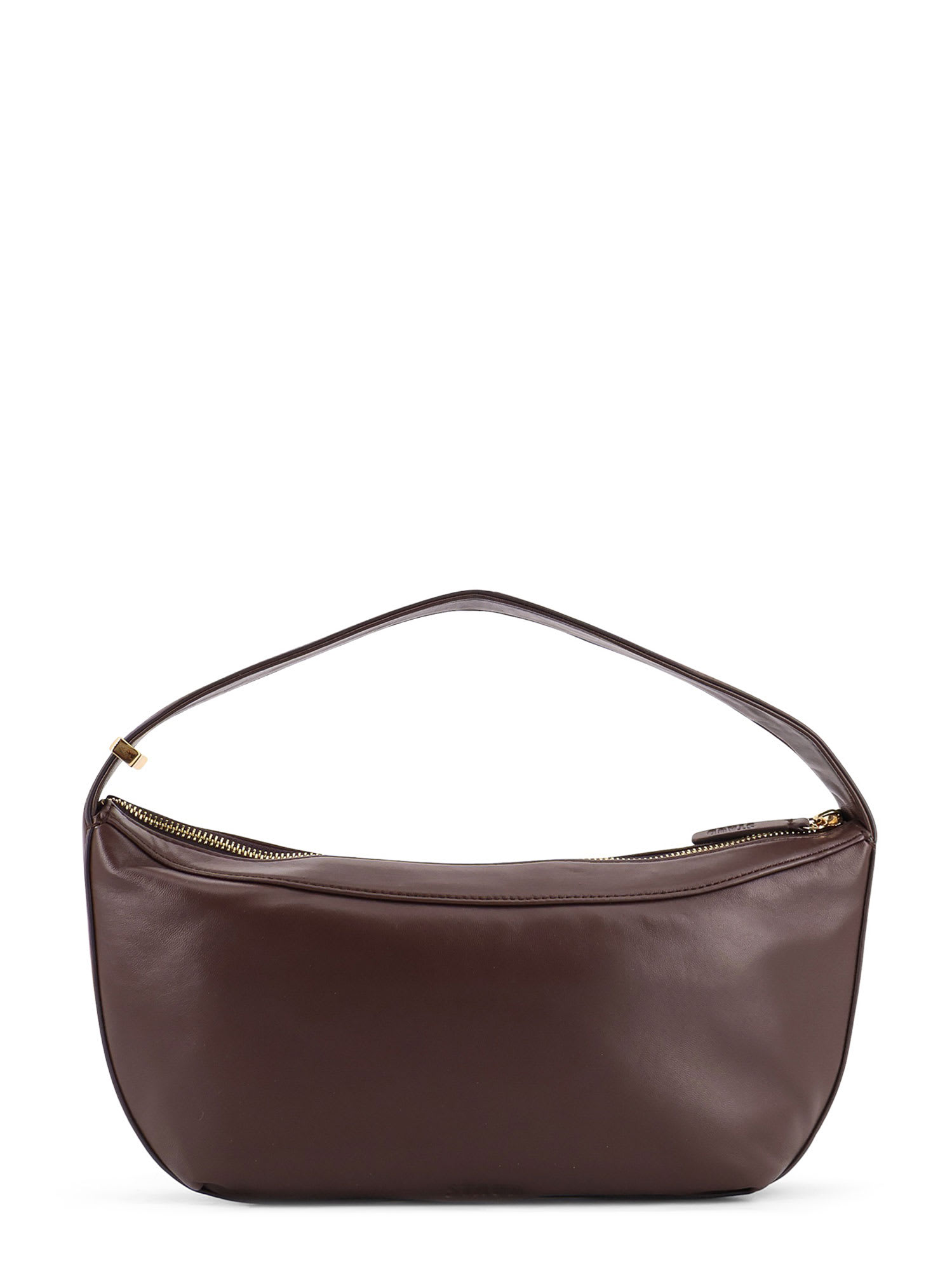 Staud Demy Leather Shoulder Bag With Adjustable Strap In Brown