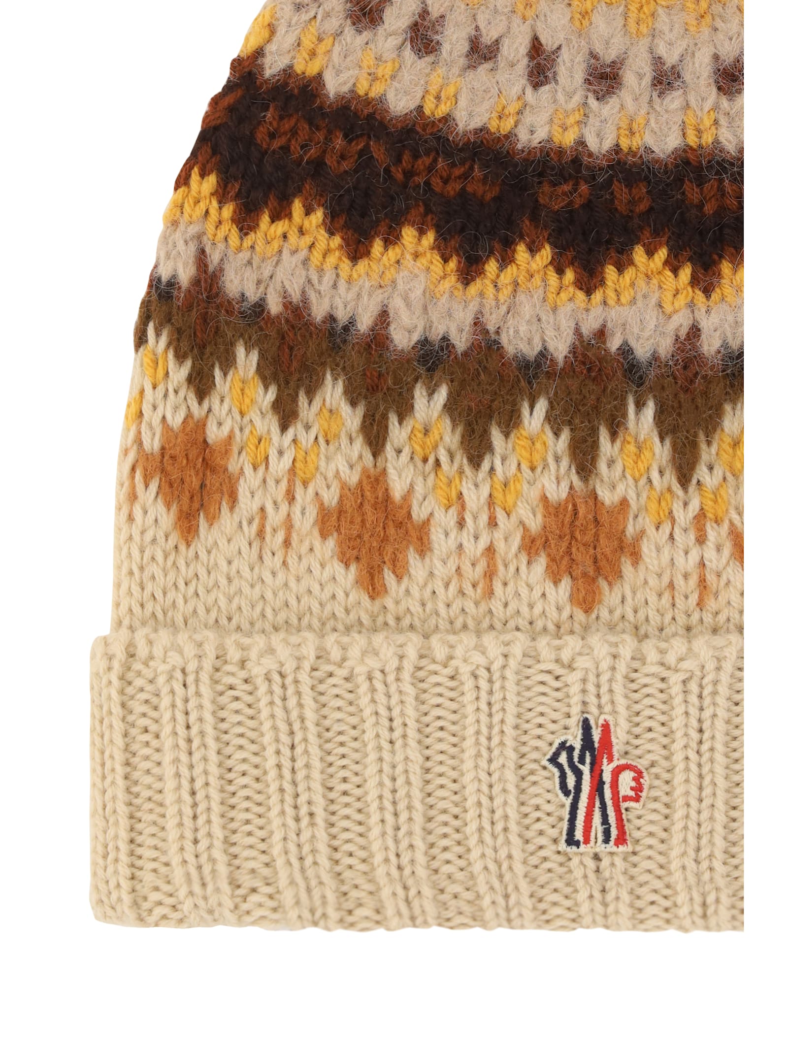 Shop Moncler Beanie Hat In Multicolour