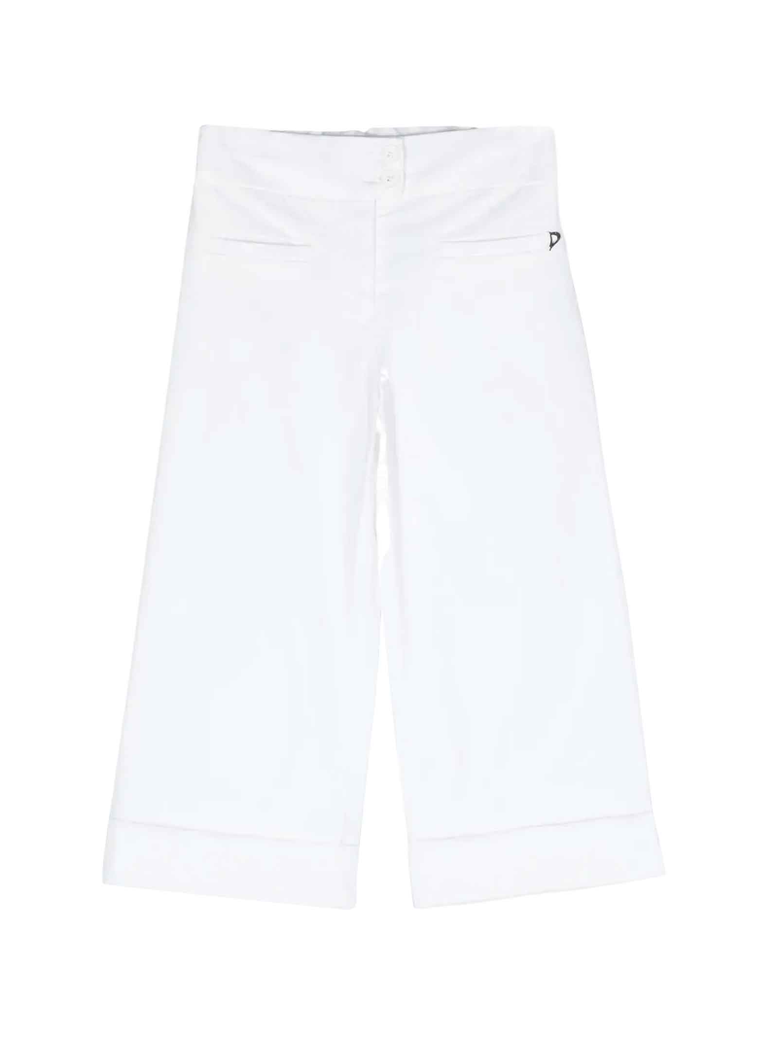 Dondup Kids' White Trousers Girl In Bianco