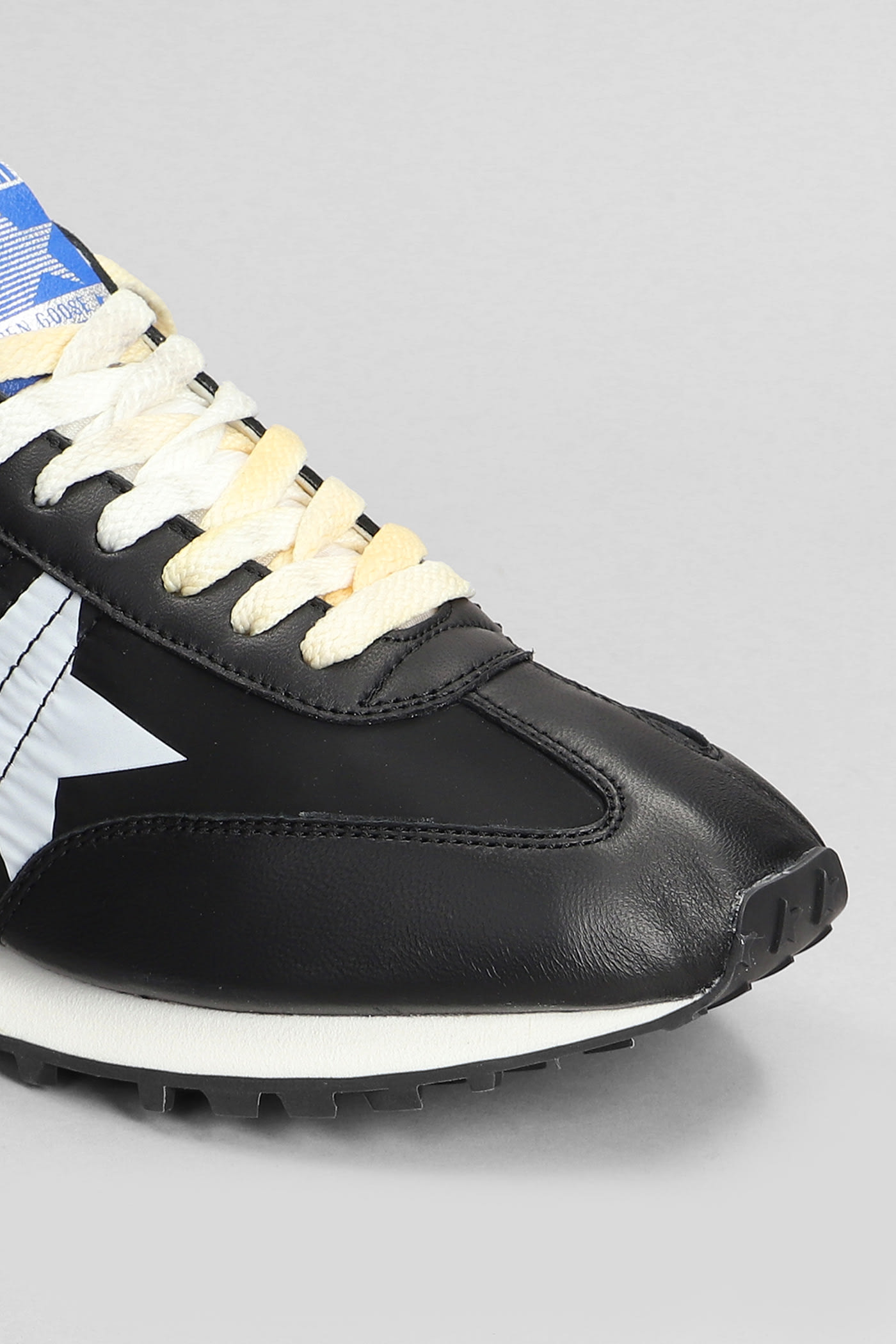 Shop Golden Goose Running Marathon Sneakers In Black Leather And Fabric