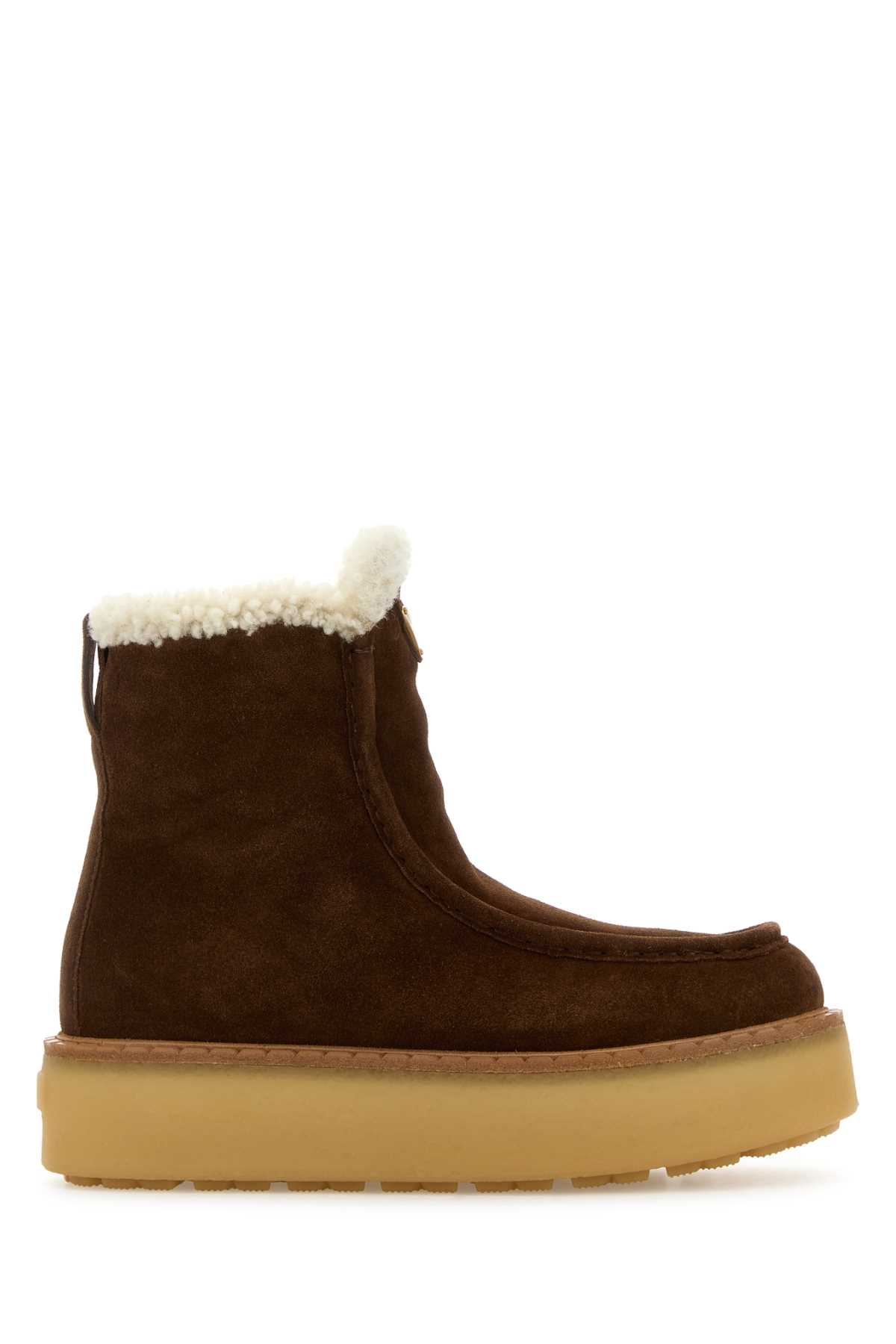 Prada Brown Suede Ankle Boots