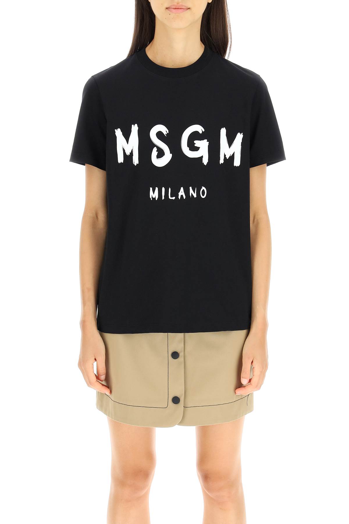 Msgm T-shirt With Logo In Black
