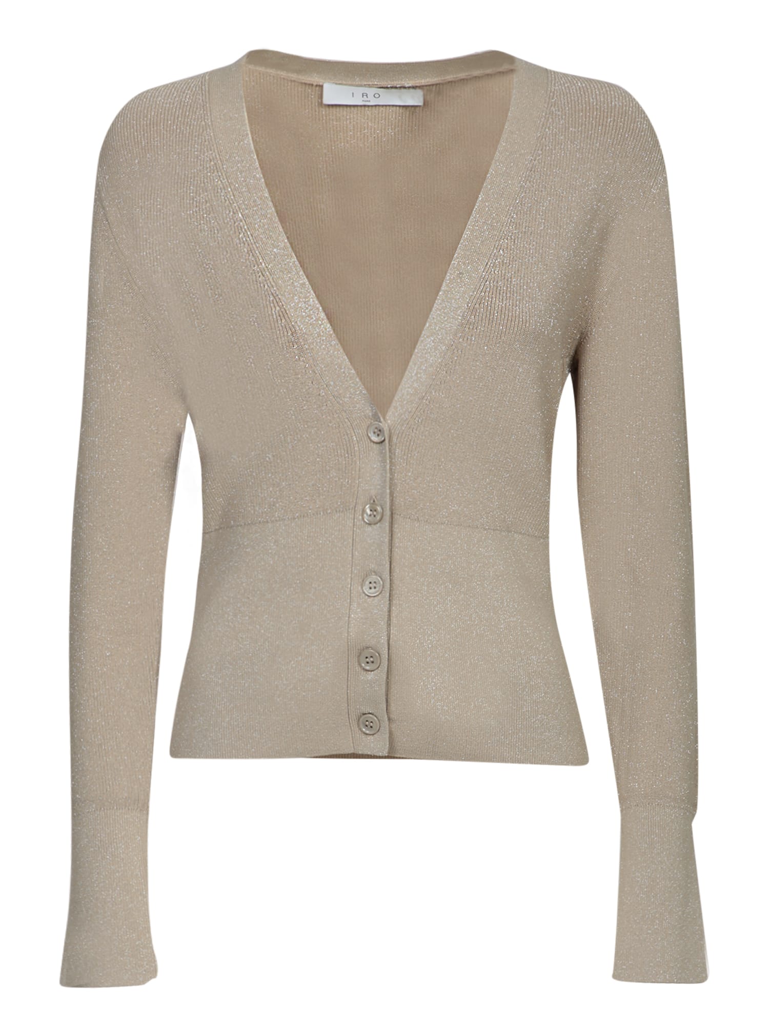 Beige Lurex Cardigan