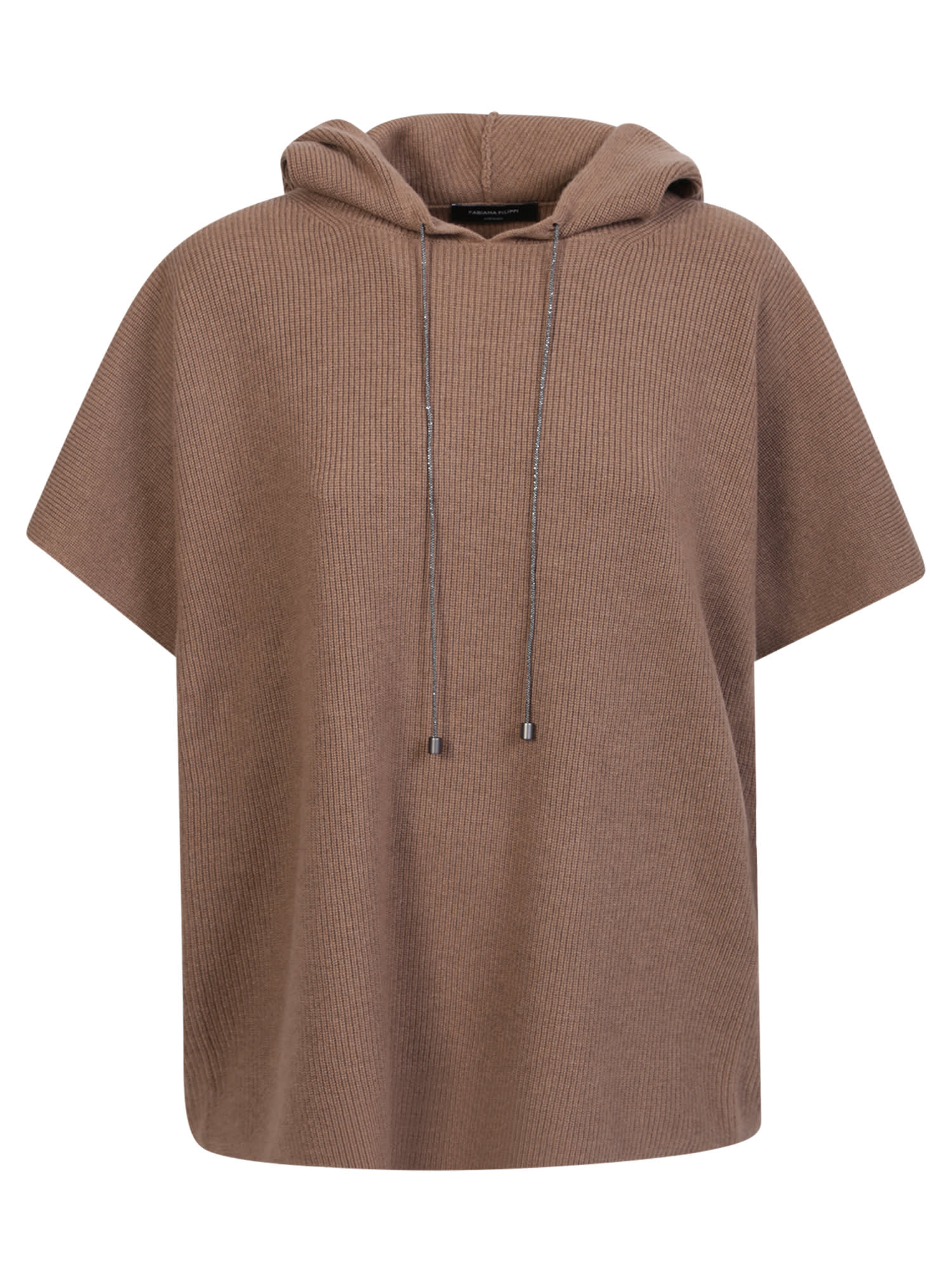 Shop Fabiana Filippi Hooded Camel Cape By  In Brown