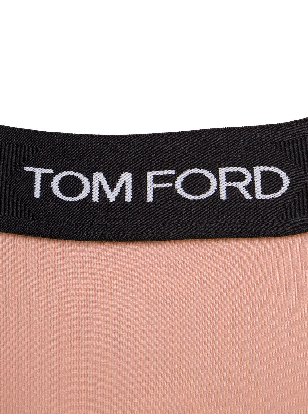 Shop Tom Ford Signature Boy Short Beige Briefs With Logo Waistband In Stretch-jersey Woman In Powder