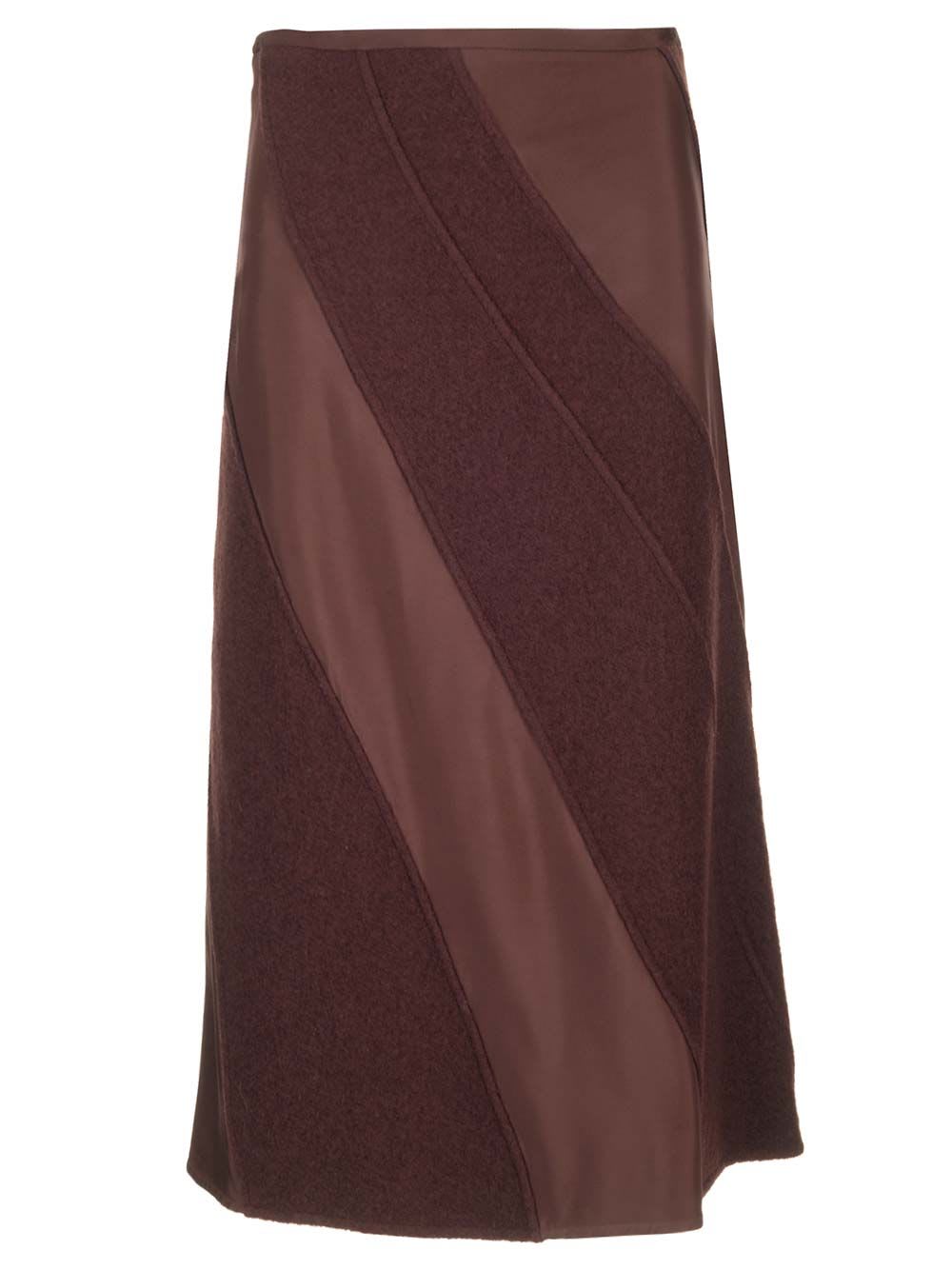 Shop Jil Sander Intarsia Midi Skirt In Bordeaux