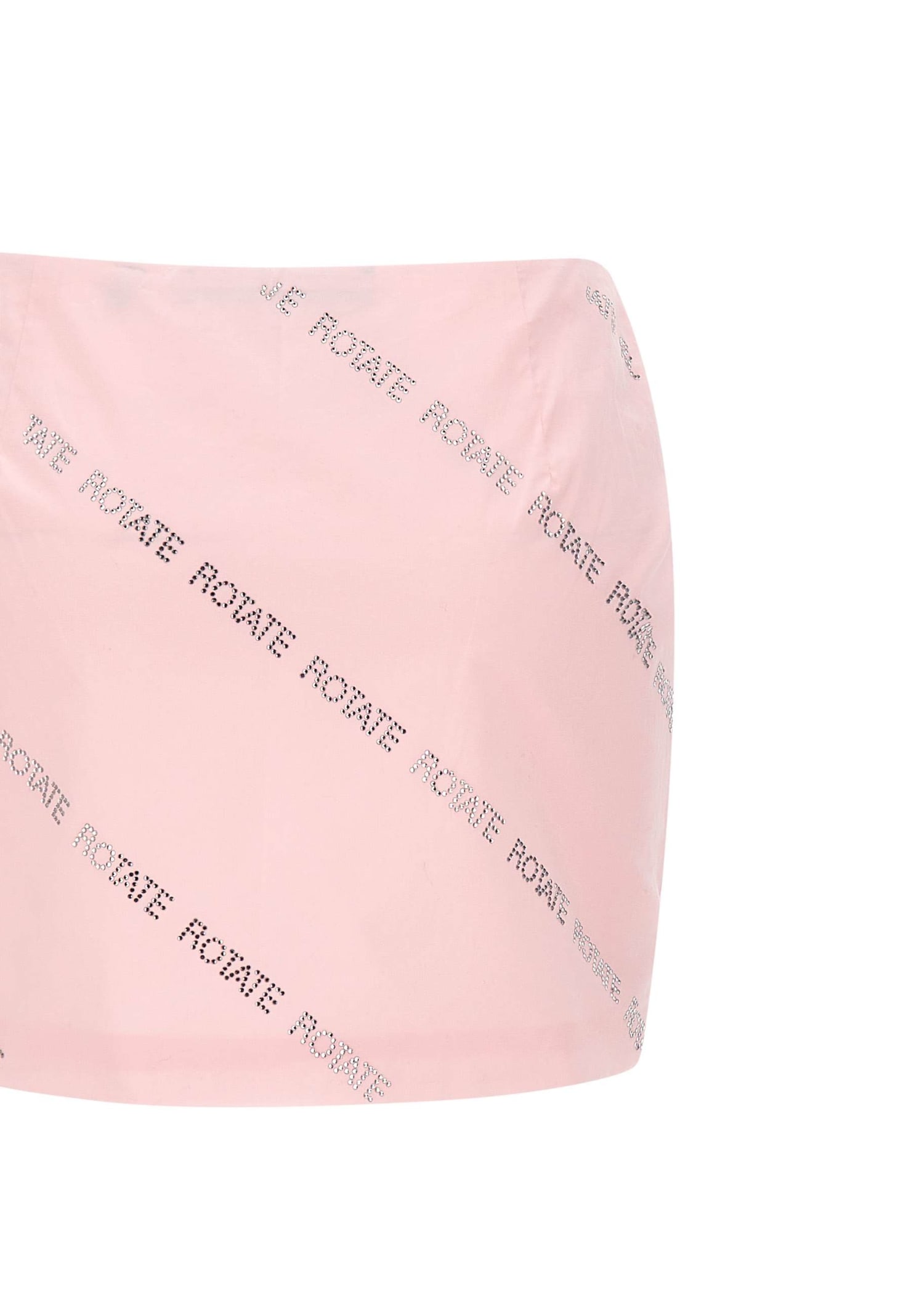 Shop Rotate Birger Christensen Crystal Poplin Cotton Poplin Miniskirt In Rosa