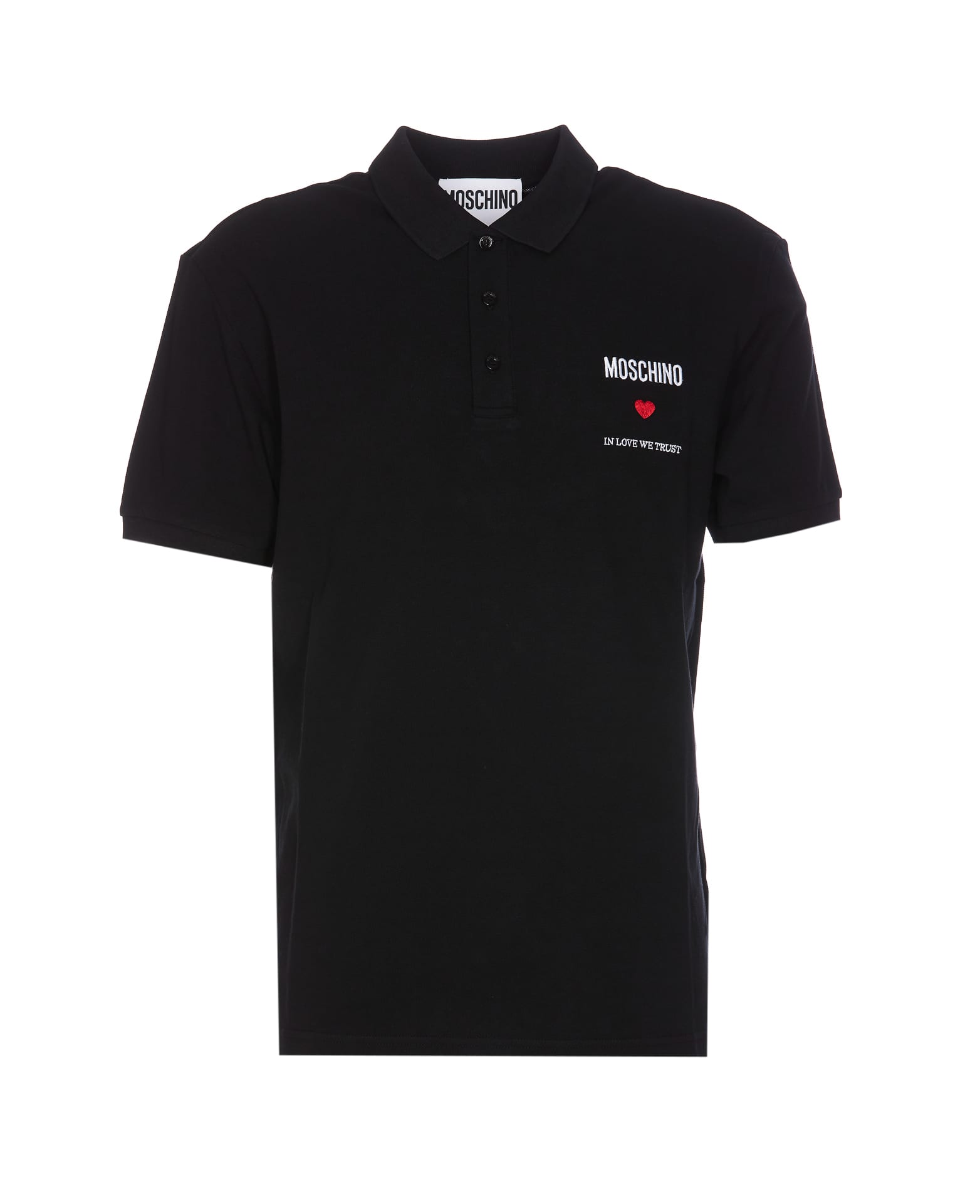 Shop Moschino In Love We Trust Polo Shirt In 1555