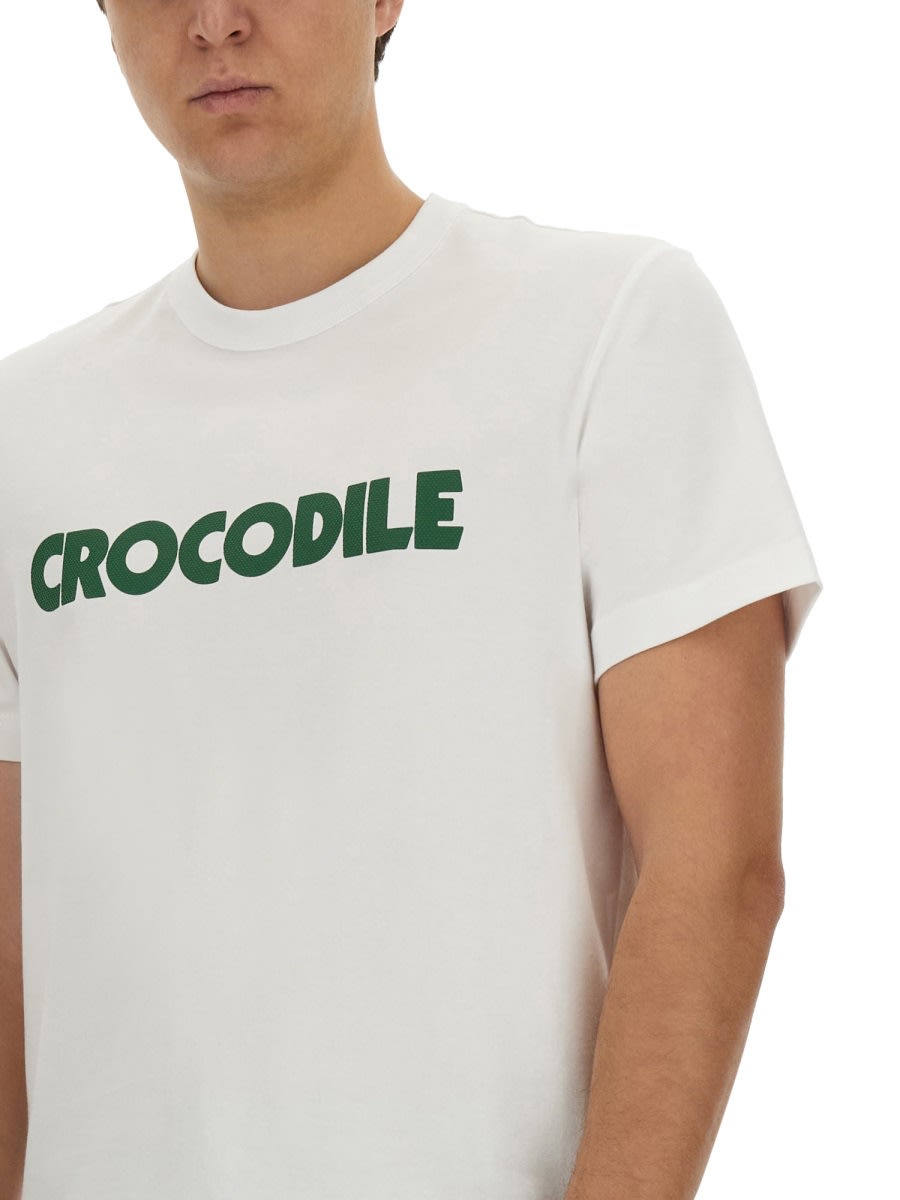 Shop Lacoste Crocodile T-shirt In White