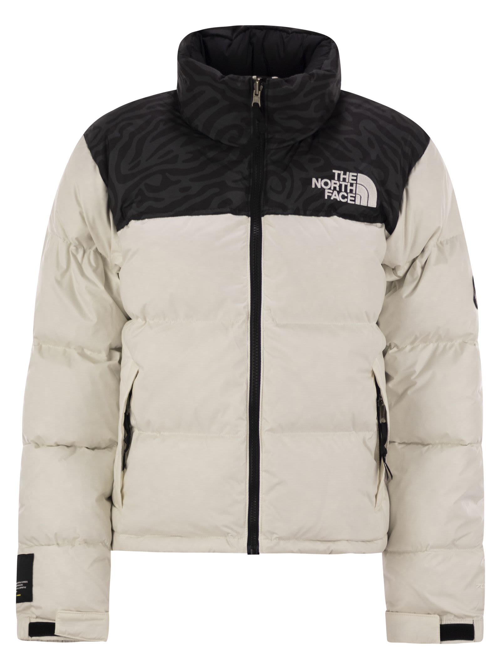 Shop The North Face Retro 1996 - Two-tone Down Jacket In White/black