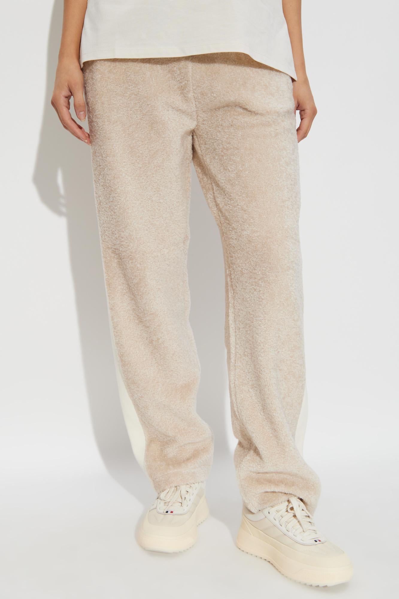 Moncler Side-stripe Drawstring Trousers In Neutral