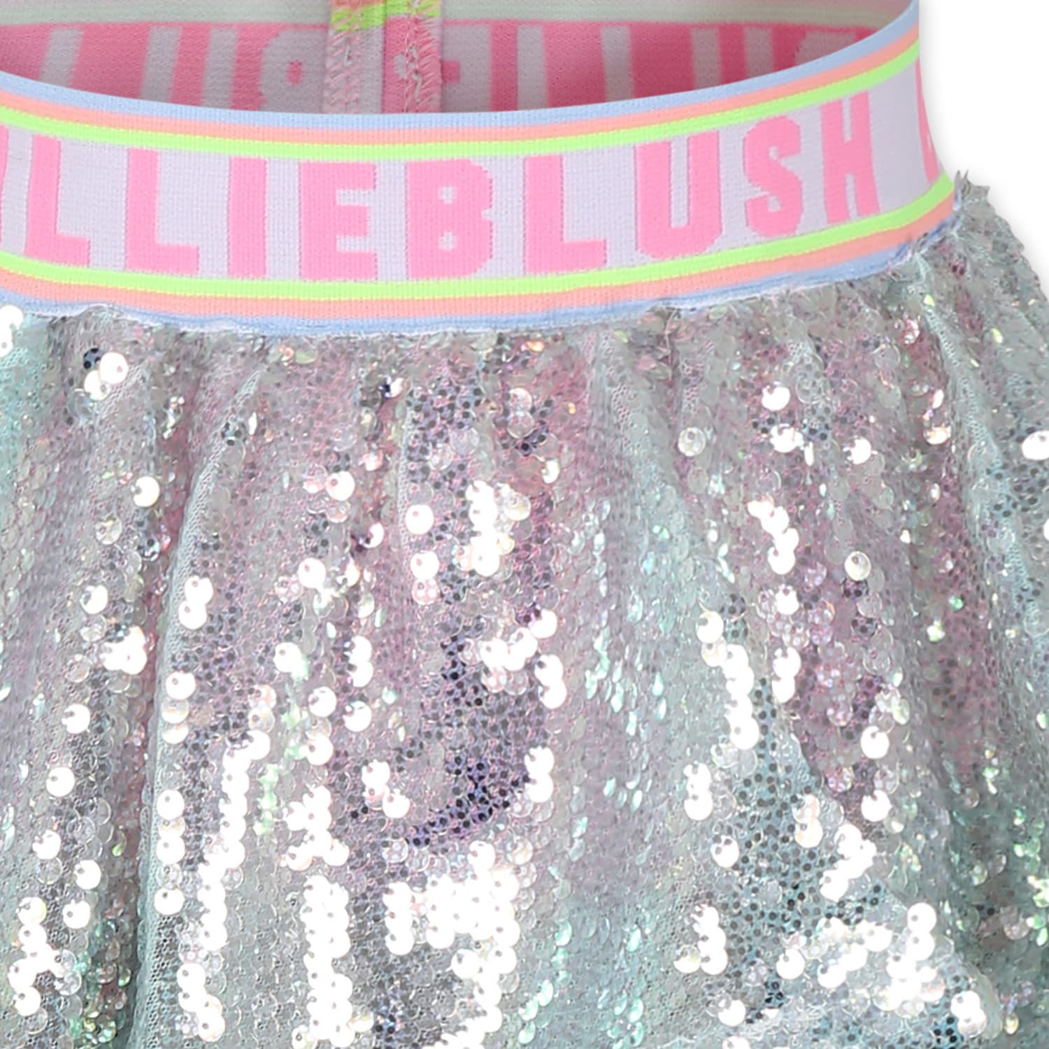 Billieblush Sequinned Tiered Skirt In Silver