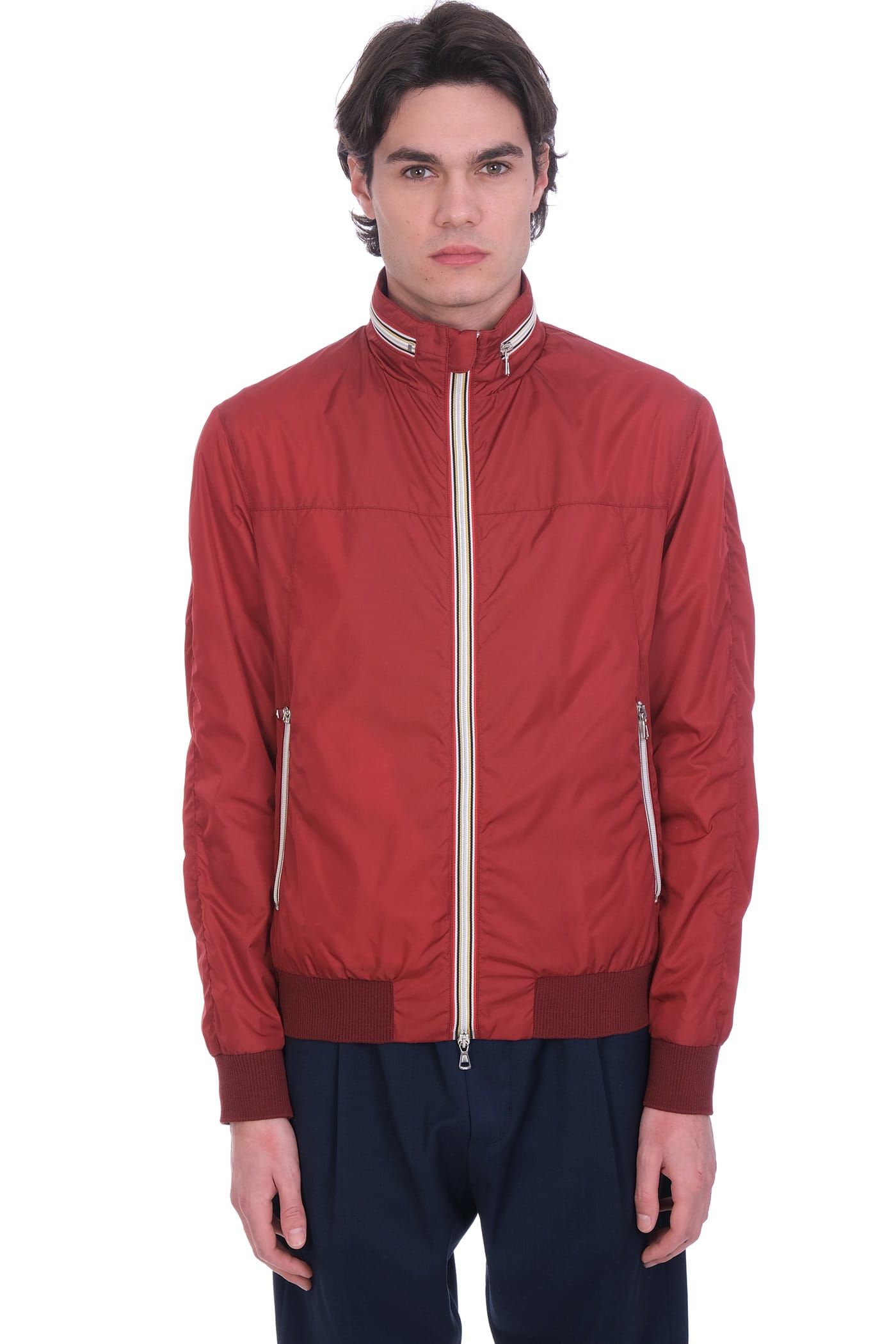 Low Brand Peter Casual Jacket In Red Nylon