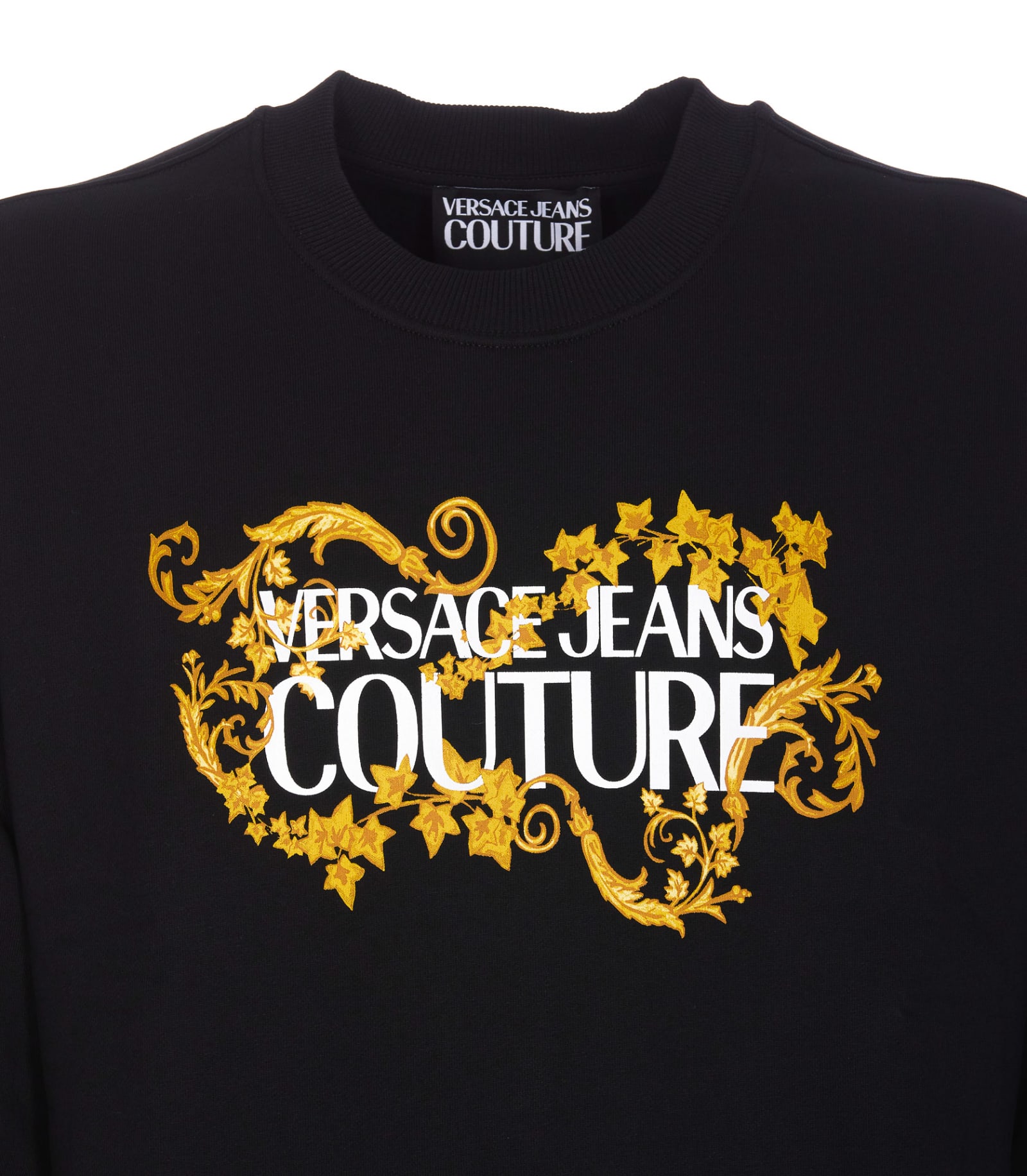 Shop Versace Jeans Couture Logo Sweatshirt In Black