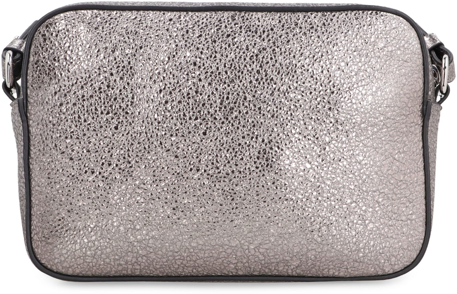 Shop Coccinelle Beat Leather Crossbody Bag In Silver