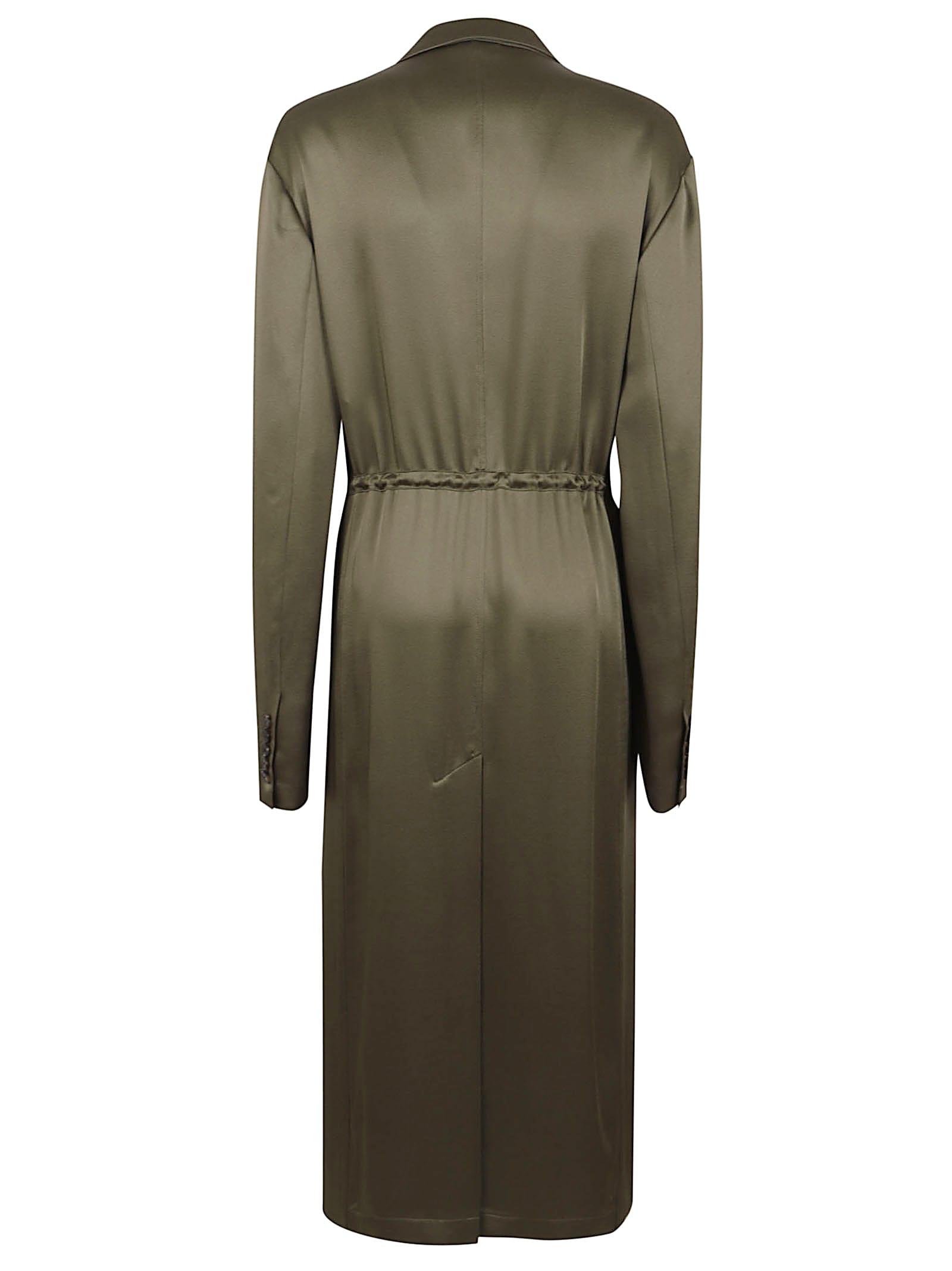 Dries Van Noten Long Sleeve Cape Drawstring Waist In Brown