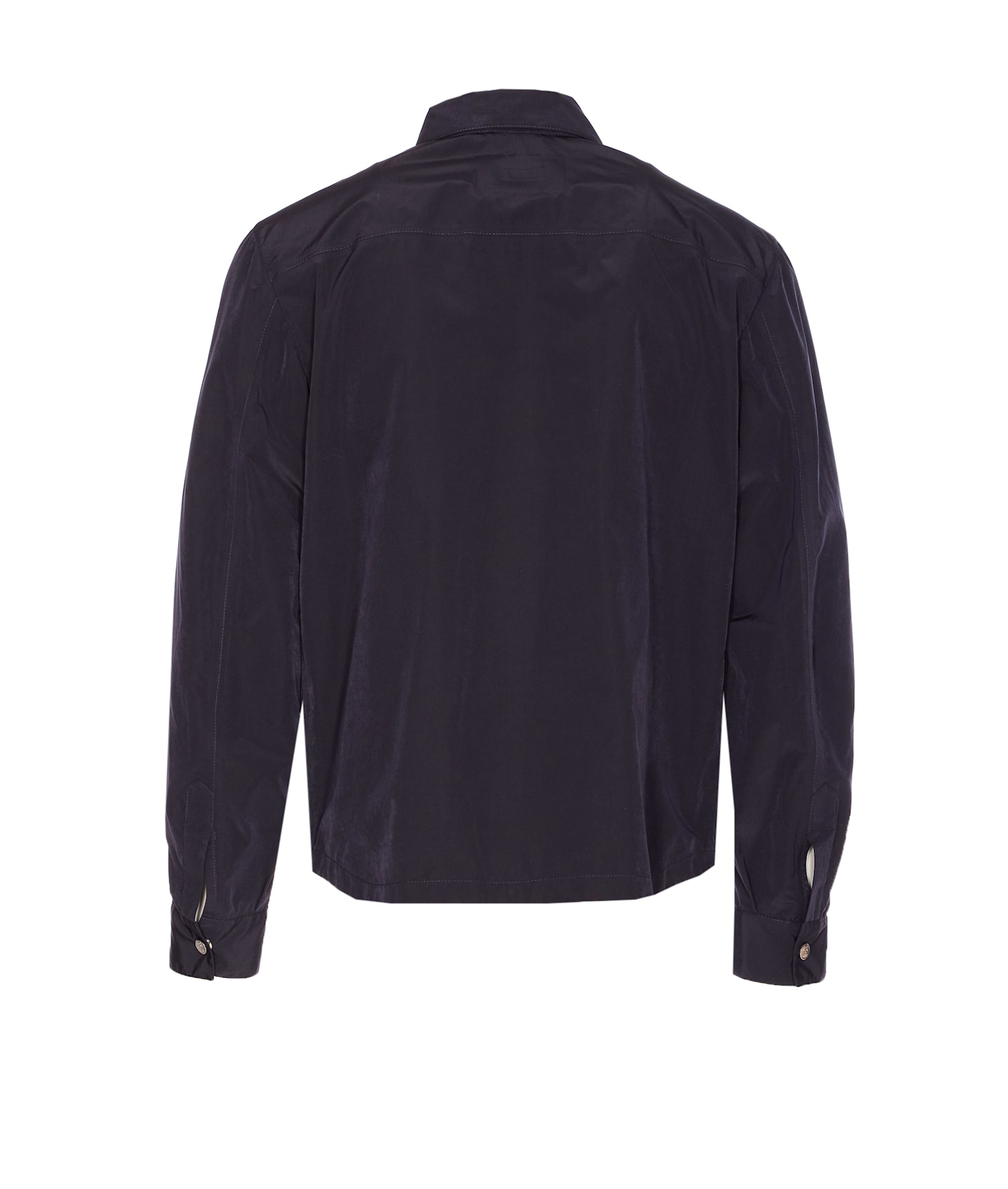 Brunello Cucinelli Shirt Jacket With Logo Buttons In Blue