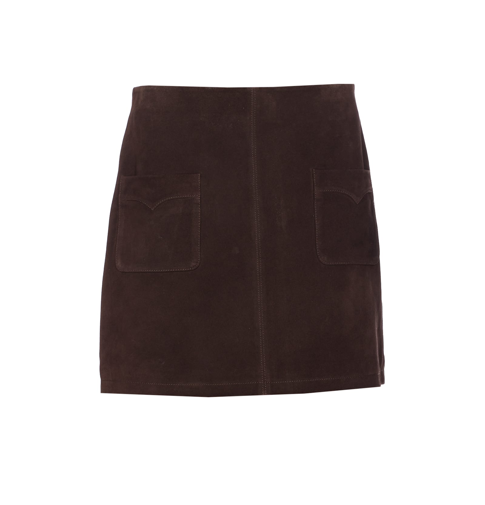 Zadig & Voltaire Jaime Suede Skirt In Brown